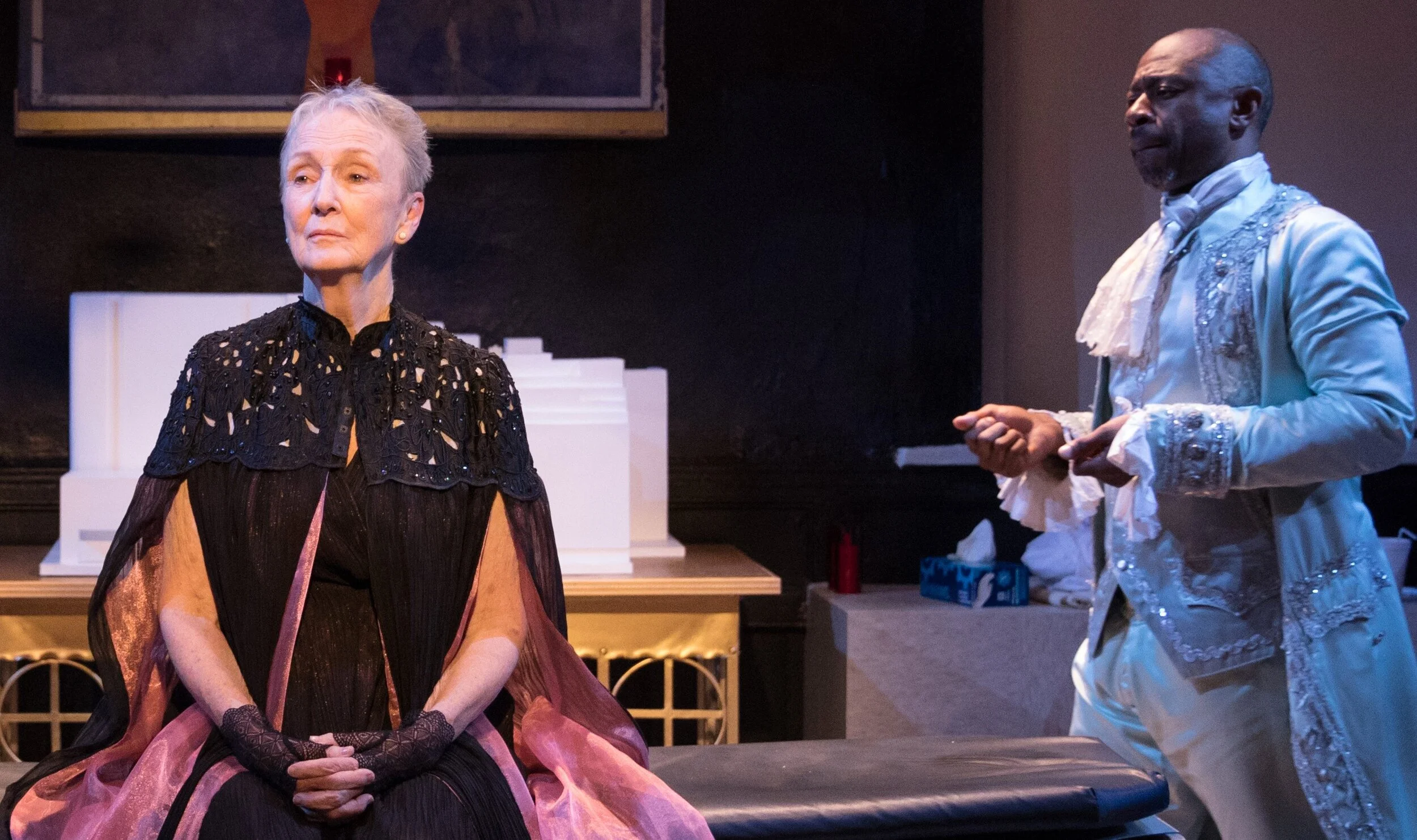 Elizabeth Ann Seton (Kathleen Chalfant) and Pierre Toussaint (Alvin Keith), a former slave who became one of New York’s most important philanthropists, are the central characters in Novenas for a Lost Hospital.