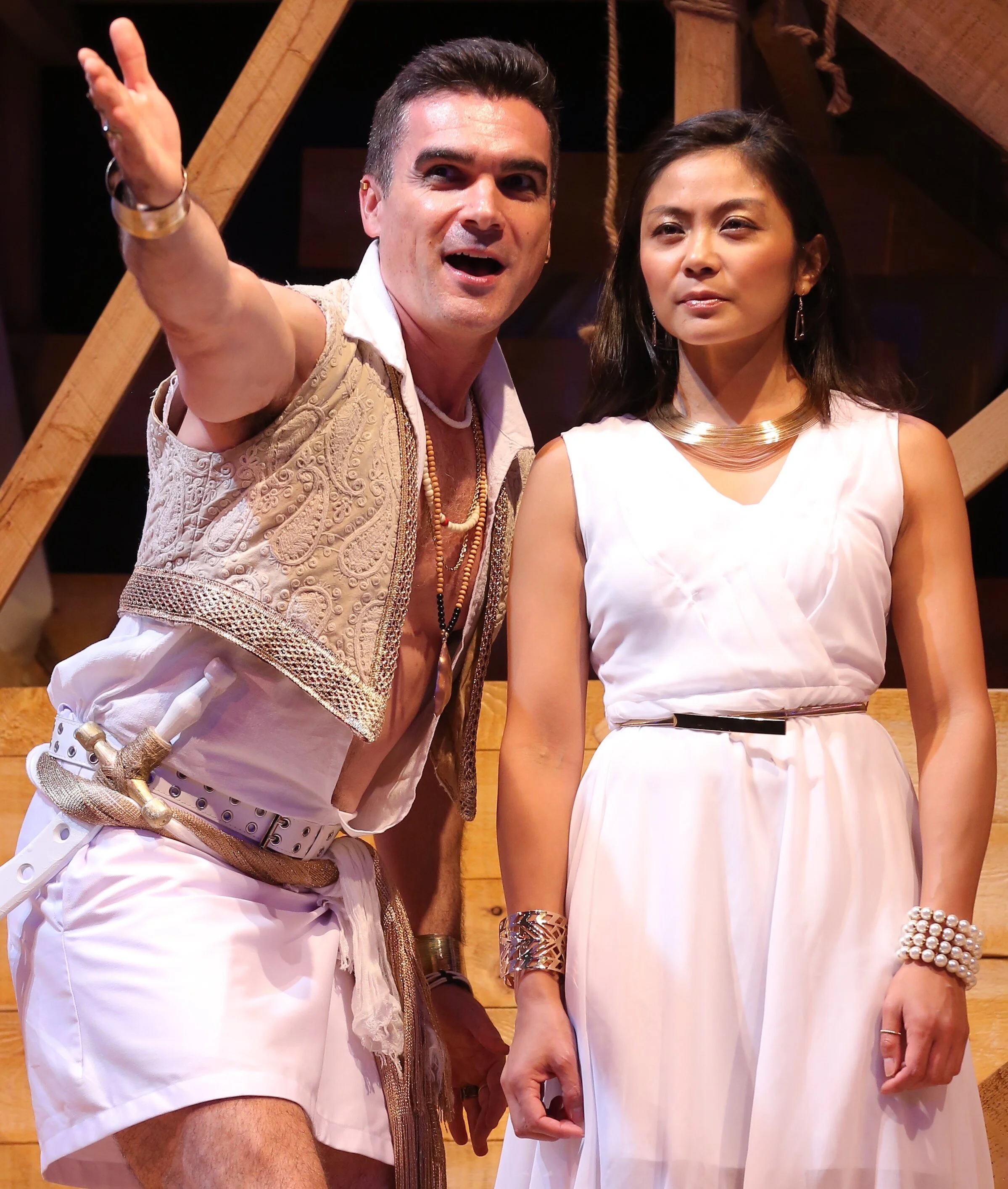 Cleopatra with her loyal subject Apollodorus the Sicilian (Dan Domingues).