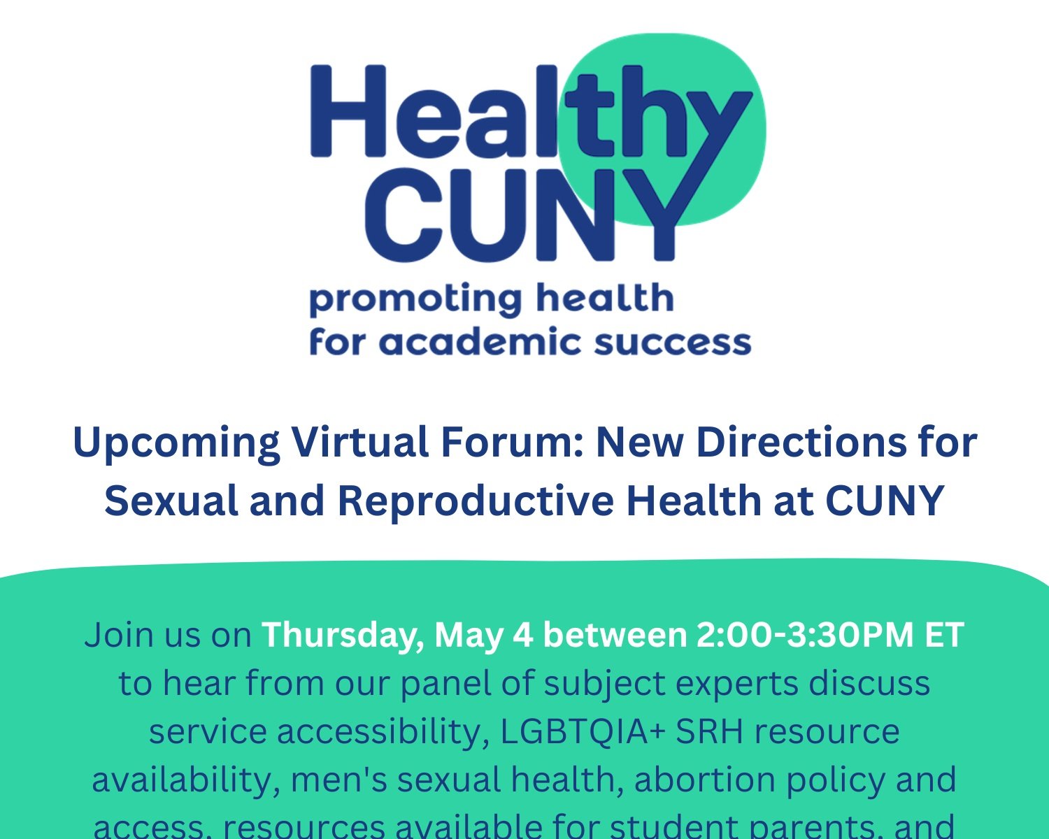 Healthy CUNY Virtual Forum: New Directions for Sexual and Reproductive Health at CUNY