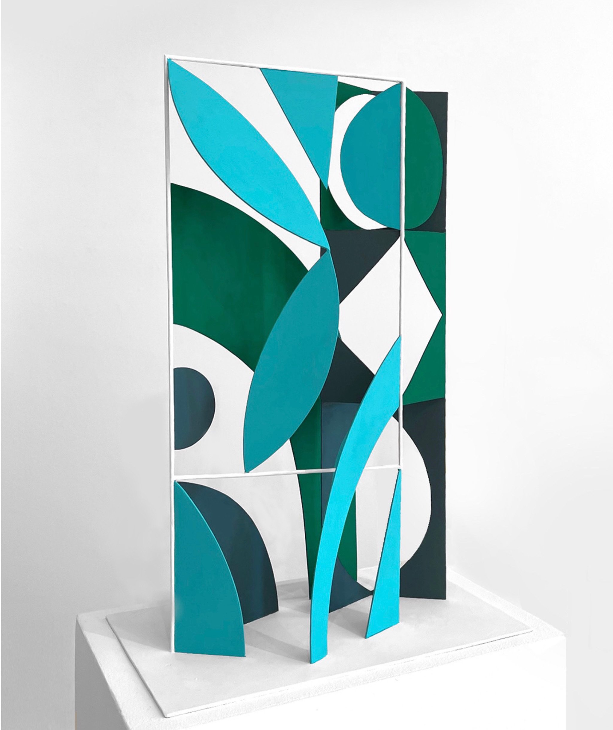    Moonflower Masquerade  , 2022. 19.5” x 13” x 7.5”, painted steel. 