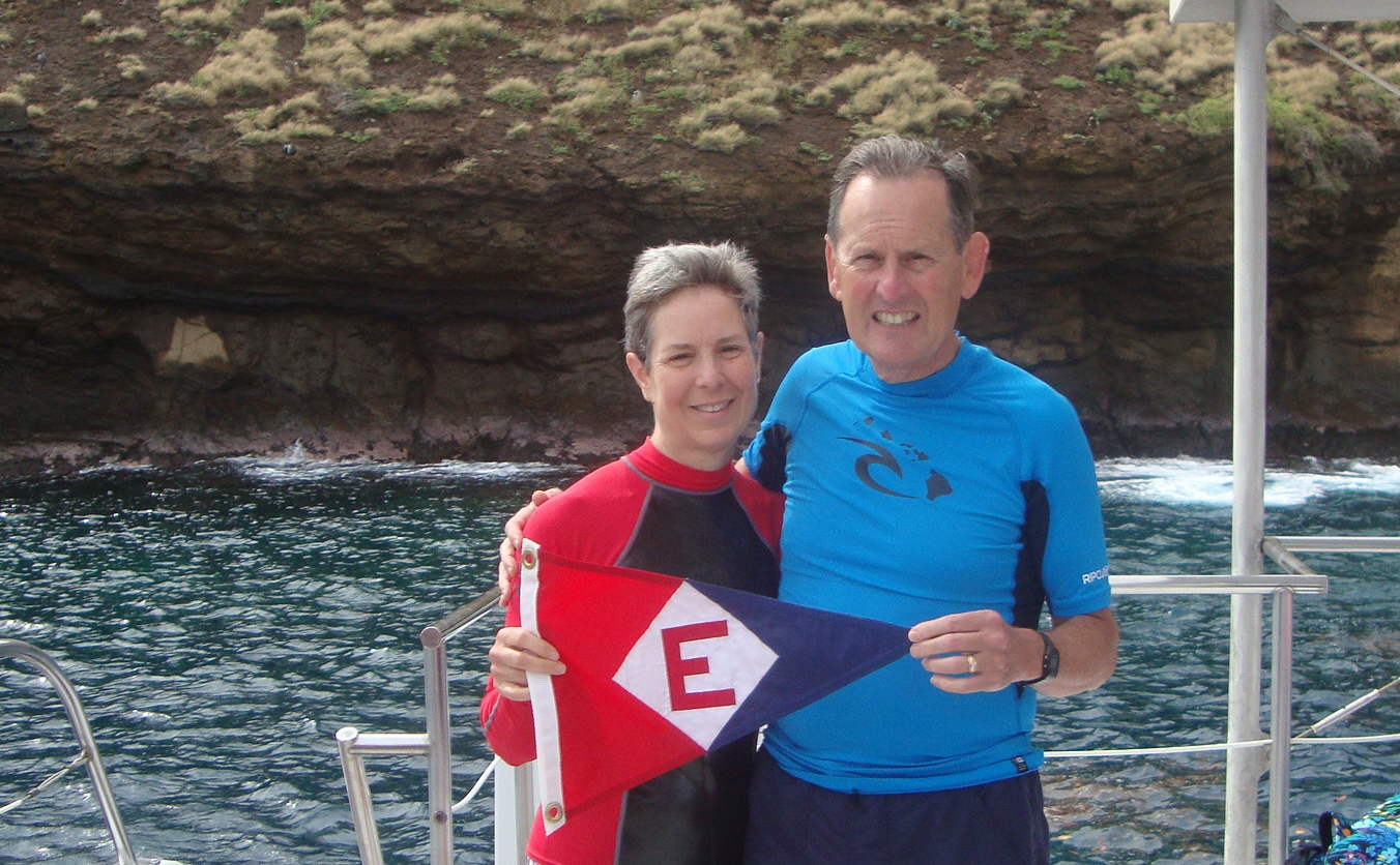  Gary and Jane on a snorkeling trip in Mokolini Crater, Maui, Hawaii 