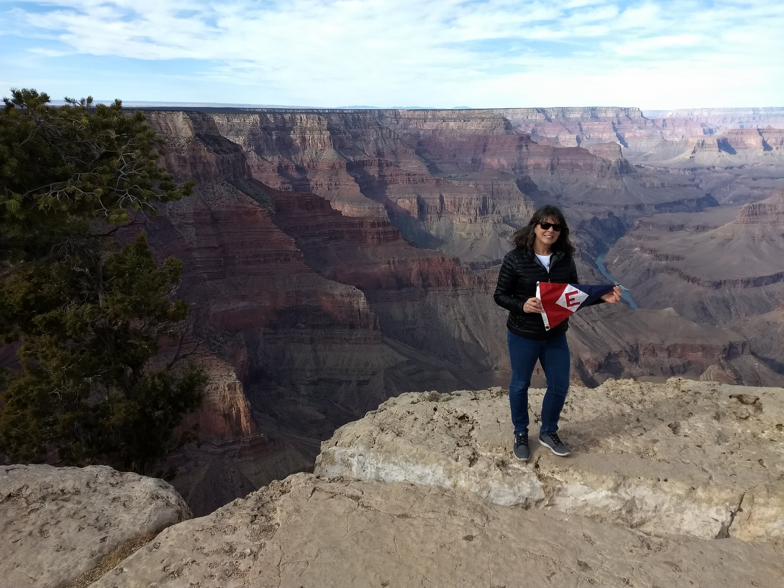  Karen proudly showing the EYC colors at the Grand Canyon, Arizona 