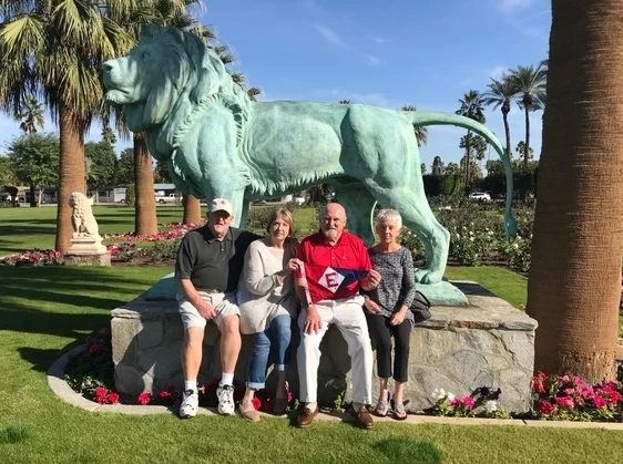 John & Sandy Franklin and Rex & Bonnie Ballenger show their EYC colors at the Empire Polo Club in Indio, CA.
