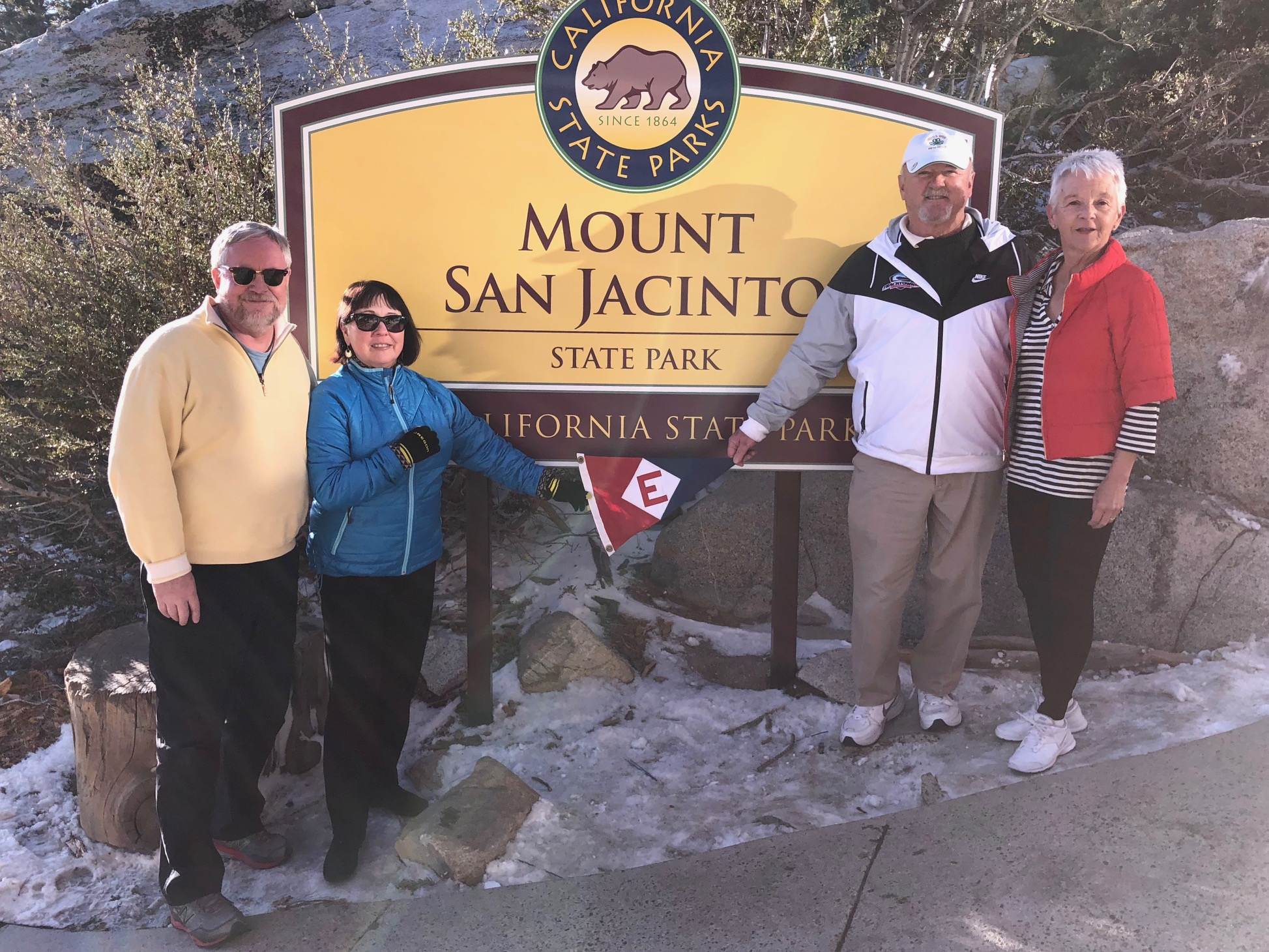  Richard &amp; Marie and Rex &amp; Bonnie show their colors at the top of Mount San Jacinto, California 