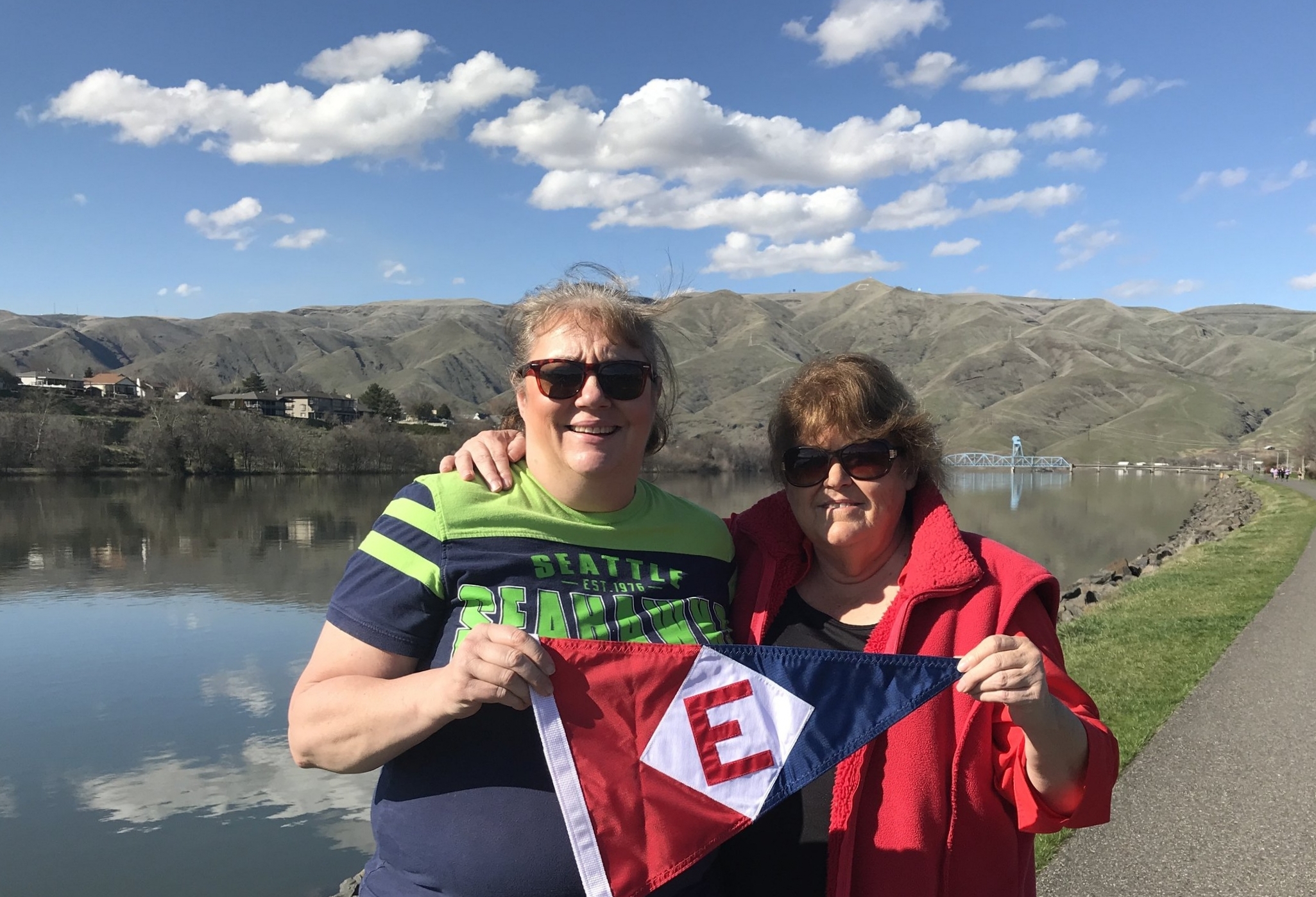  Janet and Leta share their EYC pride at the Snake River in Idaho 