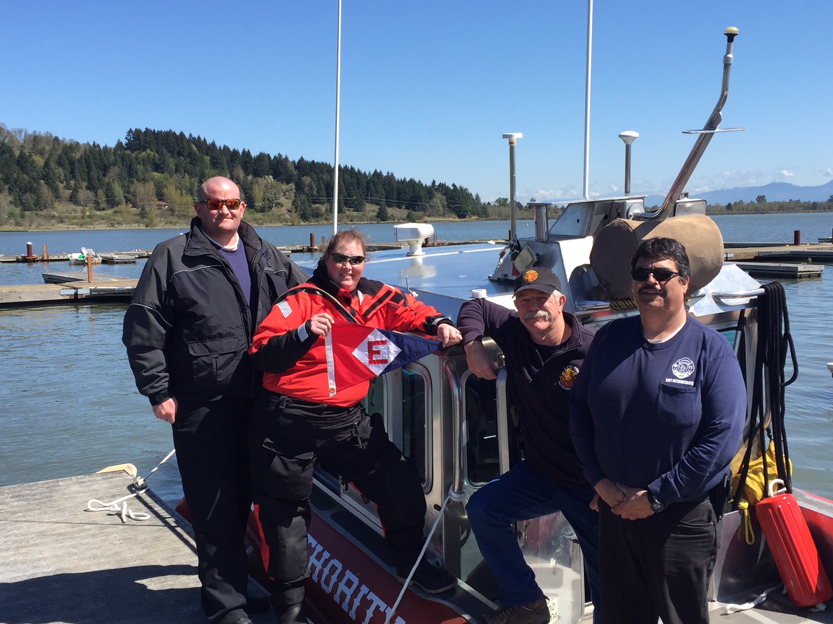  Crew from the Lane Fire Authority sport the EYC burgee. 