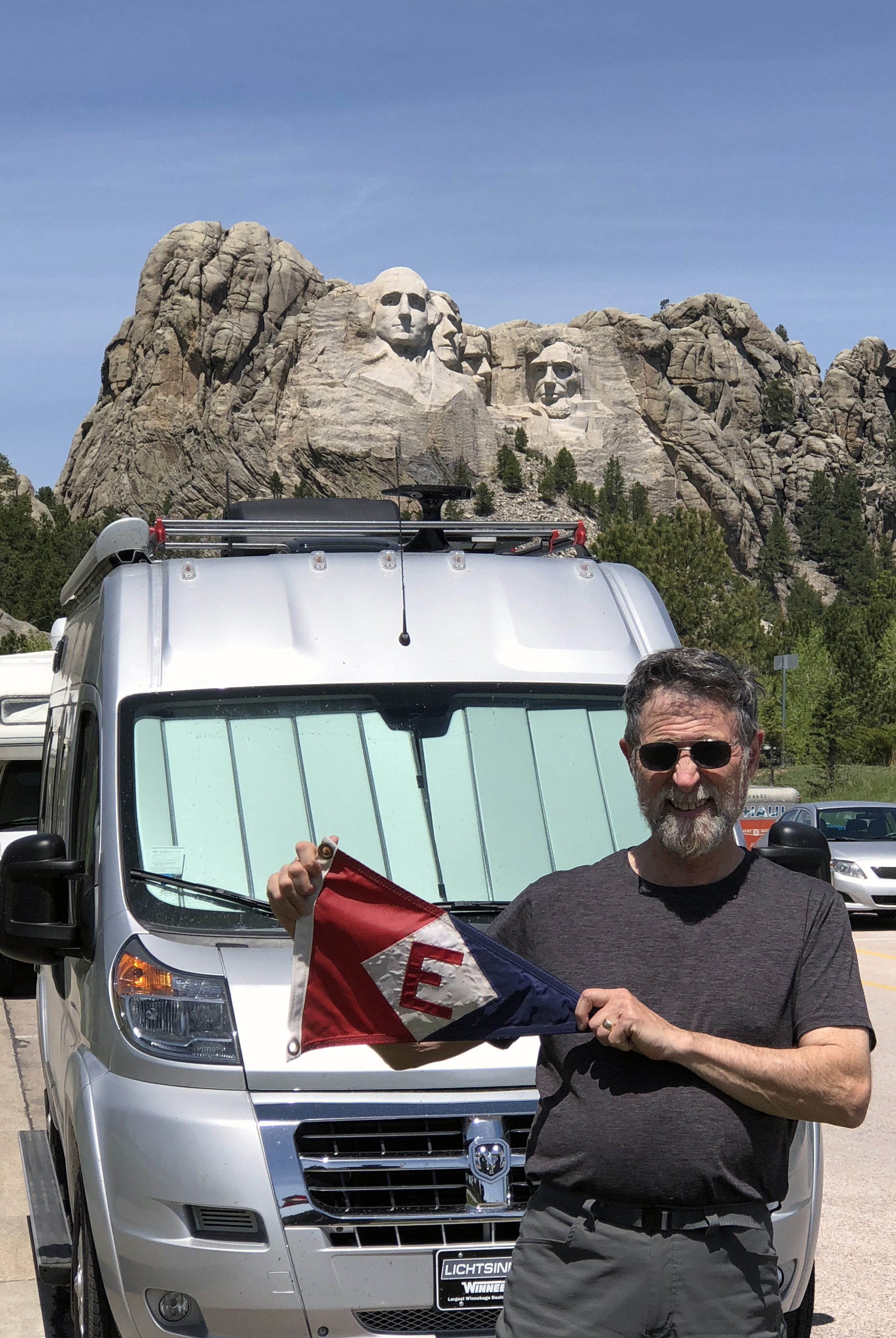  Dennis display the colors in front of Mt. Rushmore 