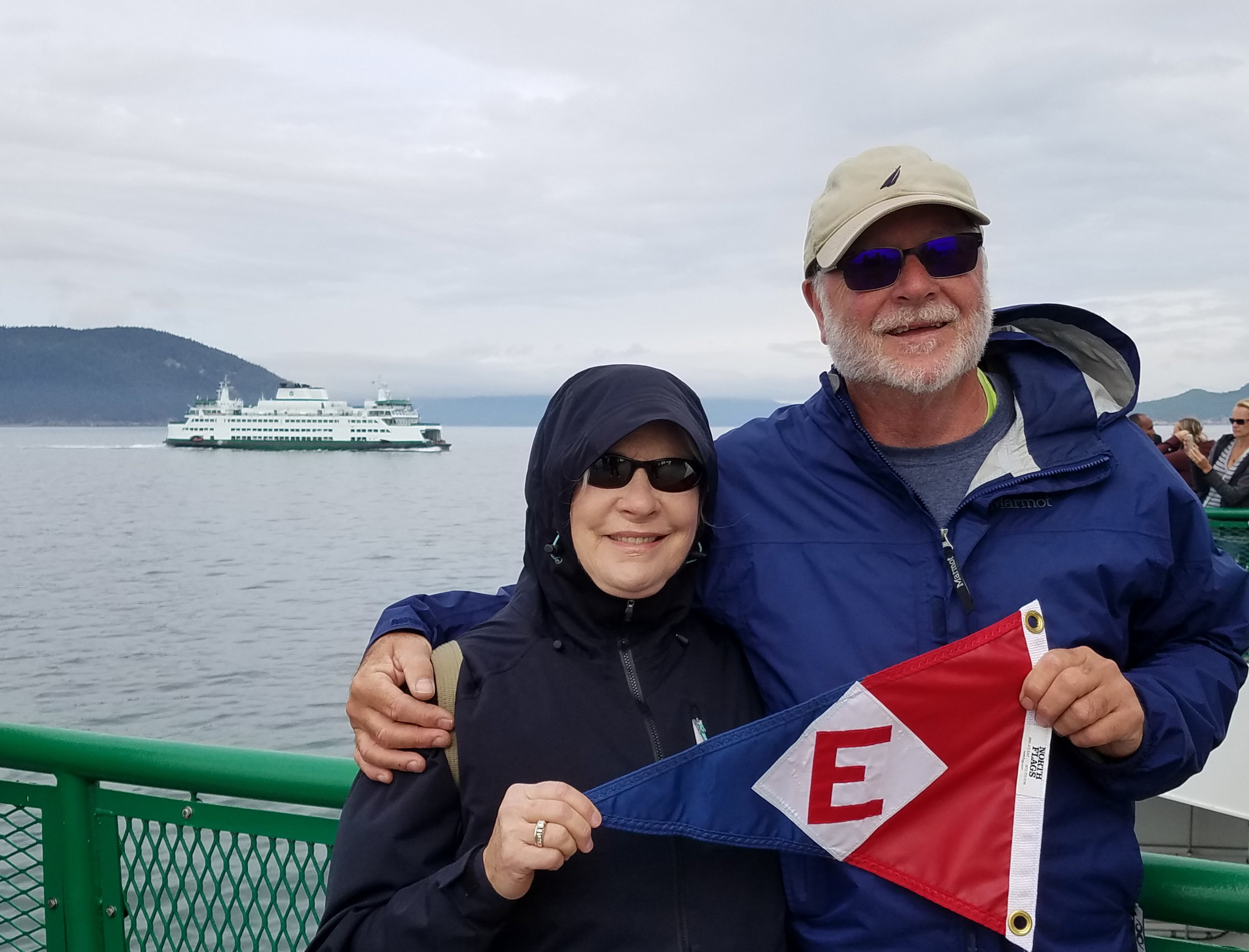  Linda and Murray on the ferry from Anacortes to San Juan Island 