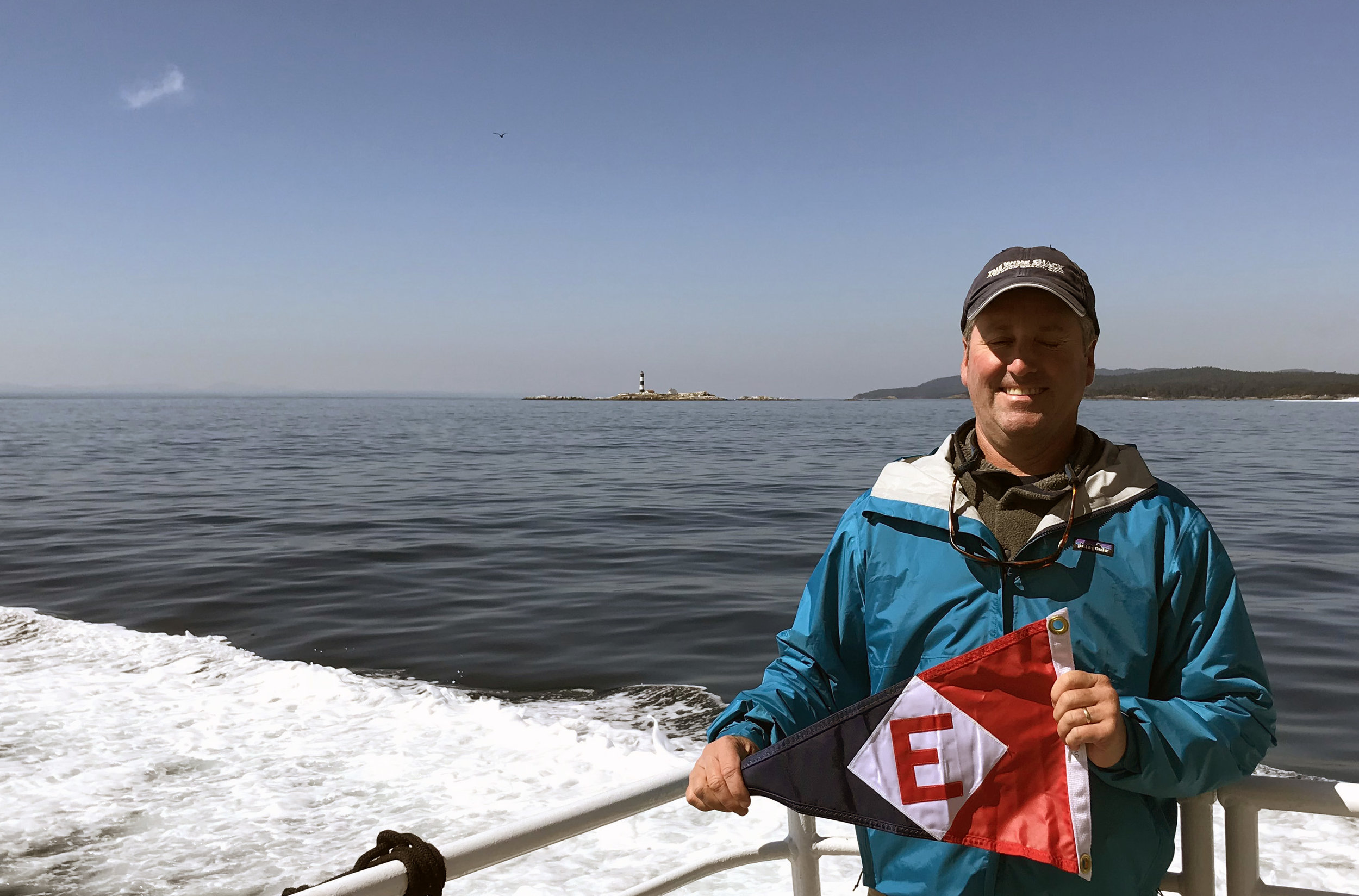  Jonathan takes his burgee for a ride in the harbor in Victoria, BC 