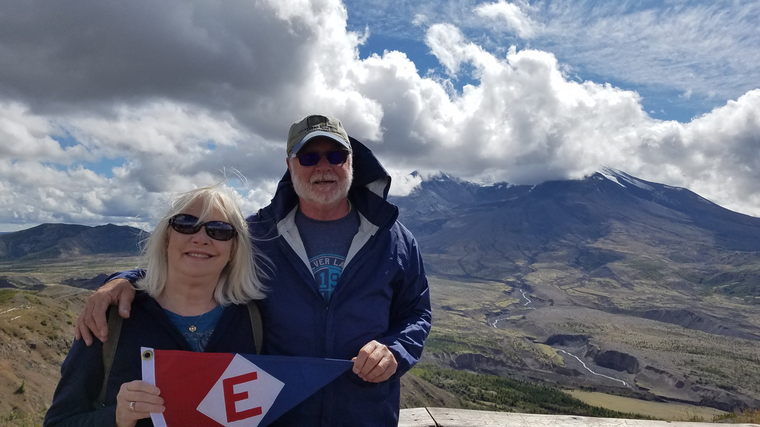  Linda &amp; Murray at the foot of Mt St Helens in Washington 