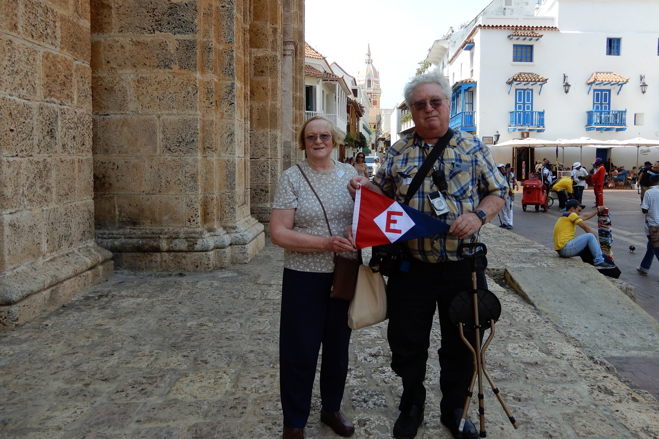  Joan &amp; Keith in the town square of Cartegena, Colombia 