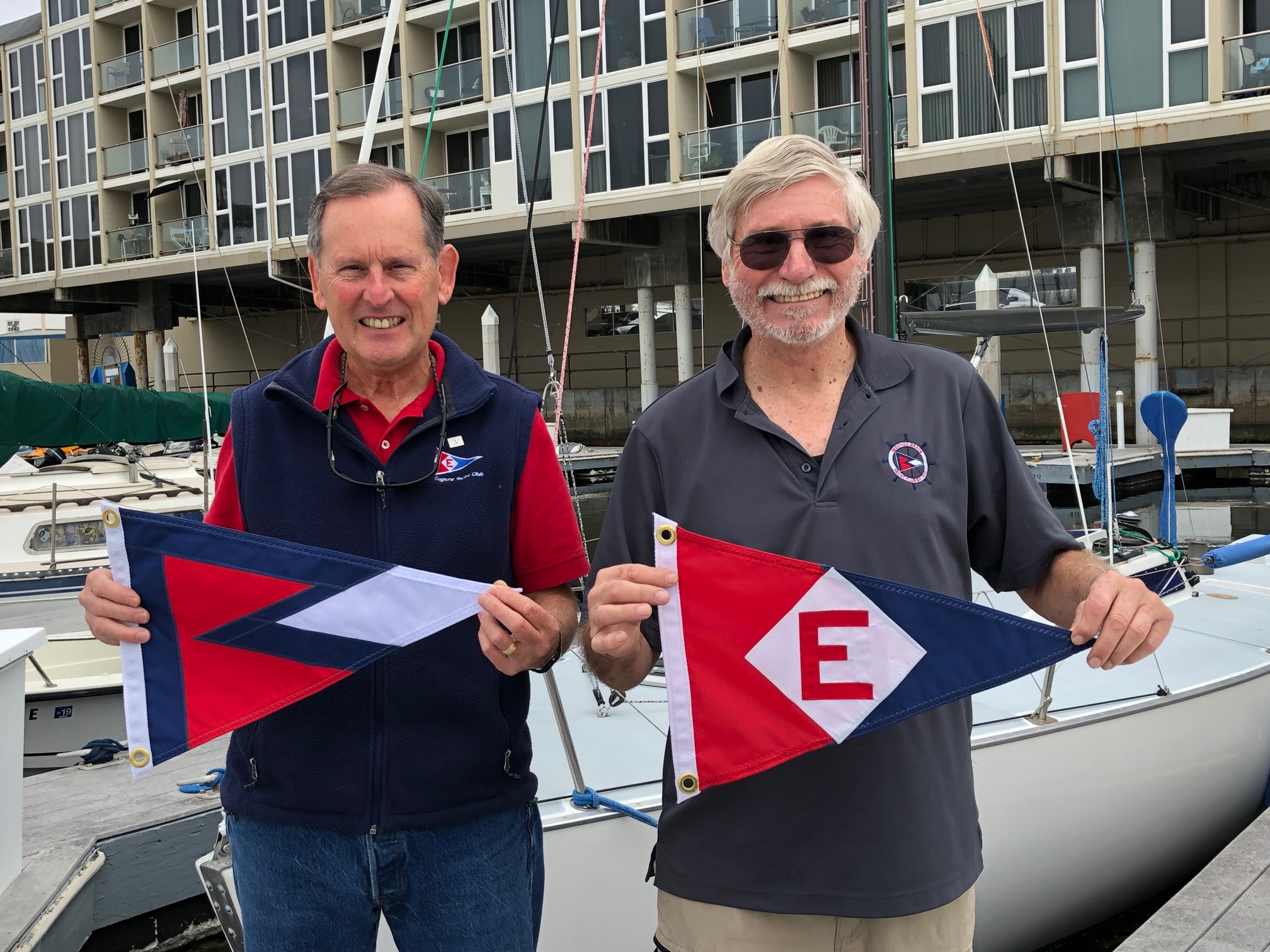  Gary exchanges burgees with the Commodore of the Redondo Beach Yacht Club in California 
