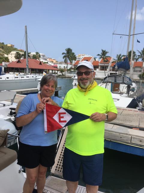  Katie &amp; Chris show their EYC pride in St Maartens 