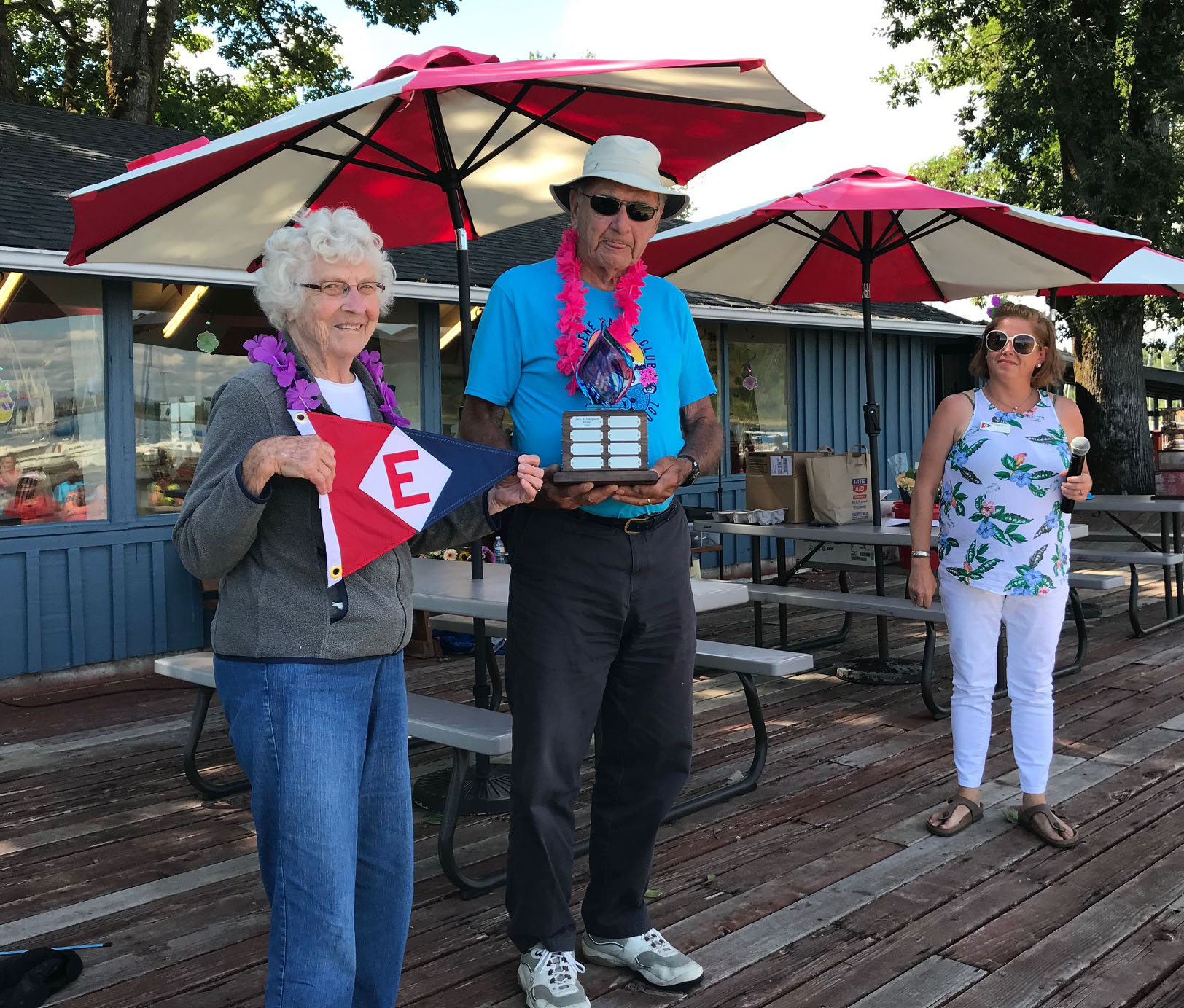  Margaret &amp; Dick, who started Sail School 50 years ago, were presented with new award that bears their name: The Brust Award for Outstanding Volunteer at Sail School 