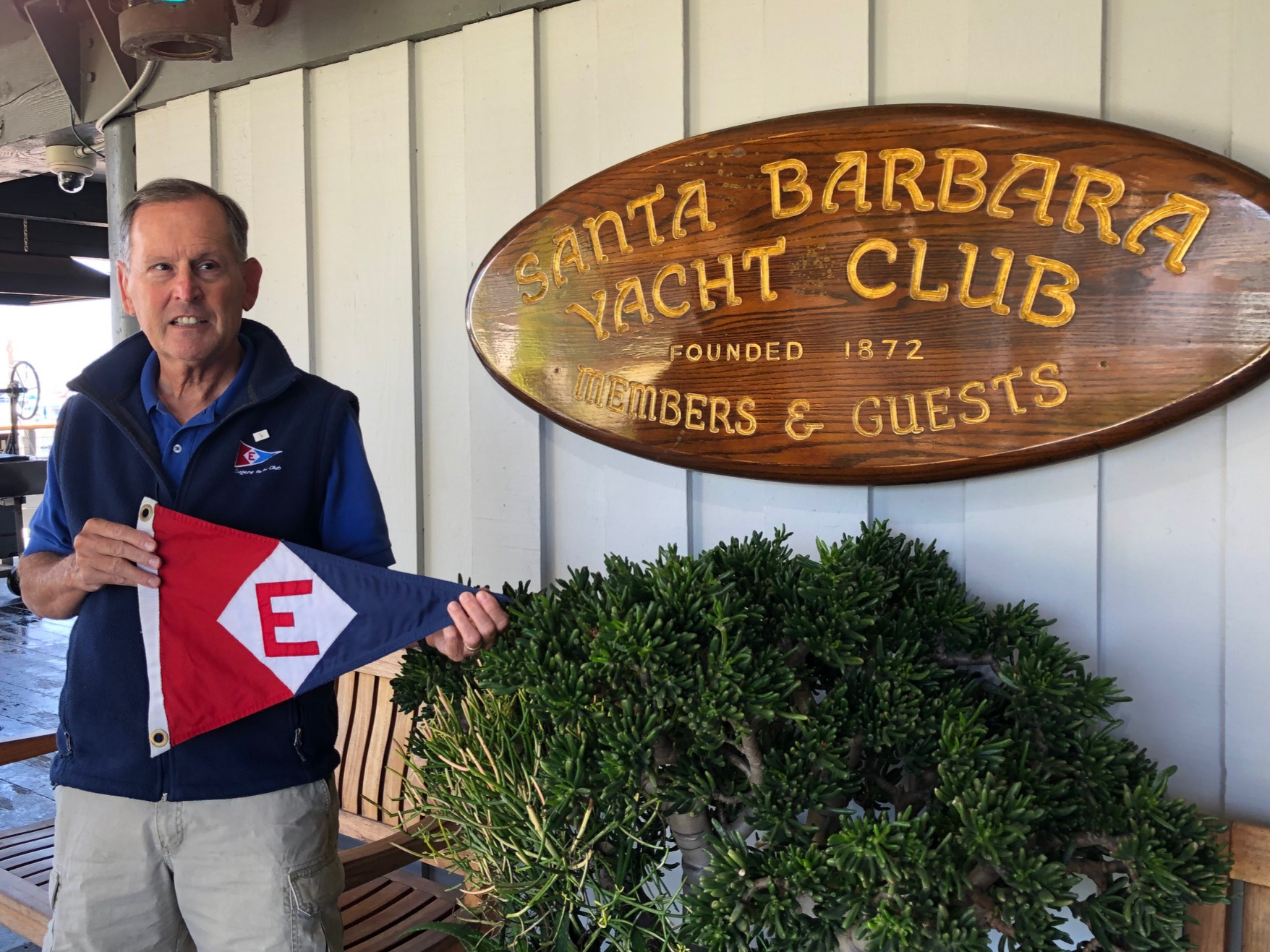  Gary before the burgee exchange with Santa Barbara Yacht Club in California 