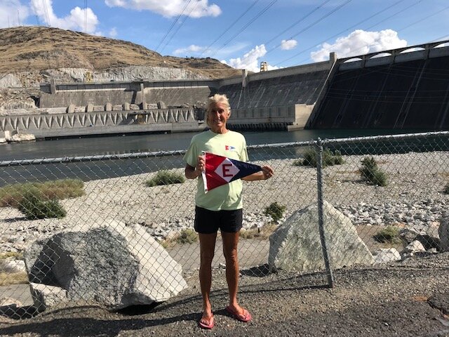  Nadine shows her EYC pride at the Grand Coulee Dam 