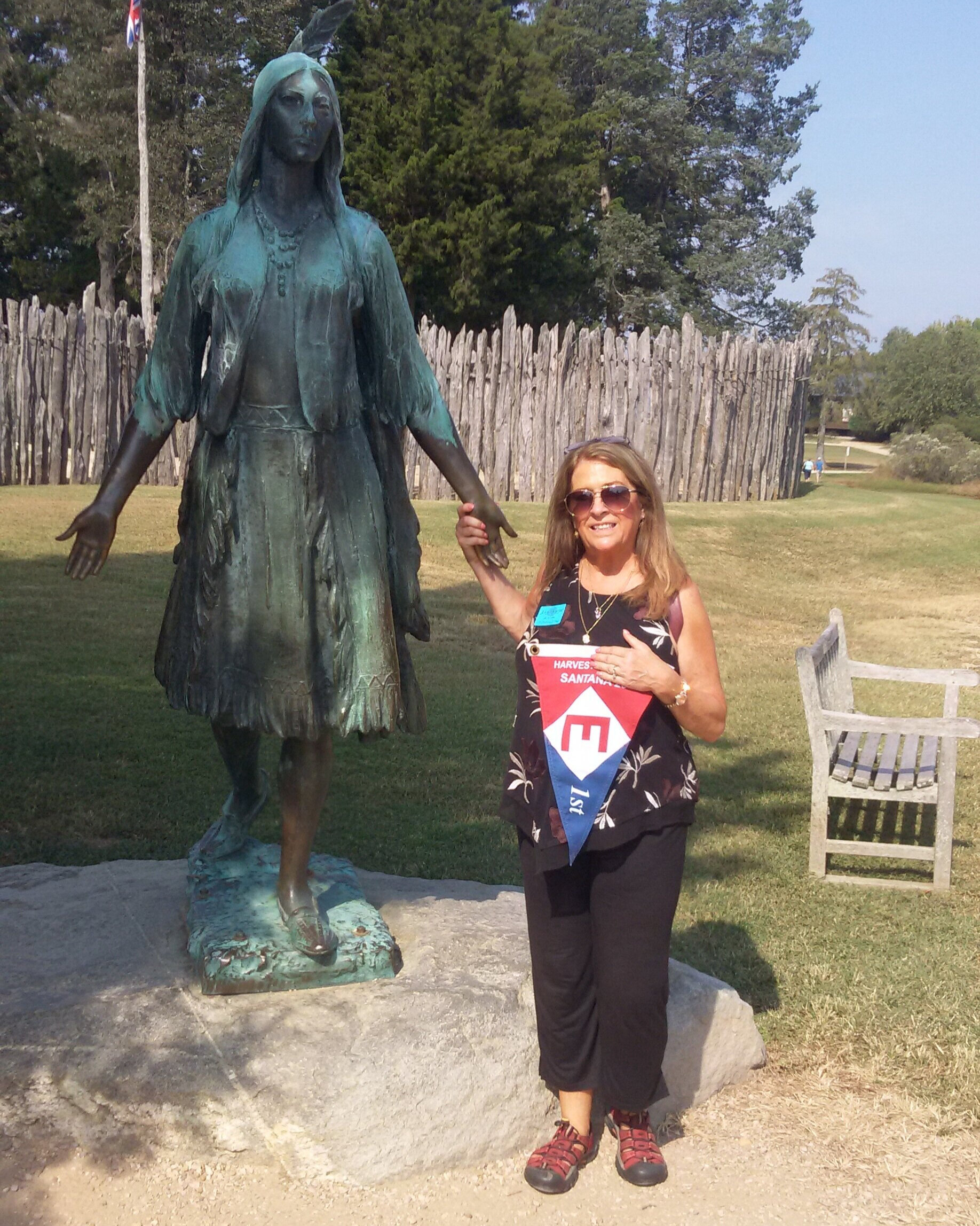  Karen—and Pocahontas—show the colors in Jamestowne, Virginia 