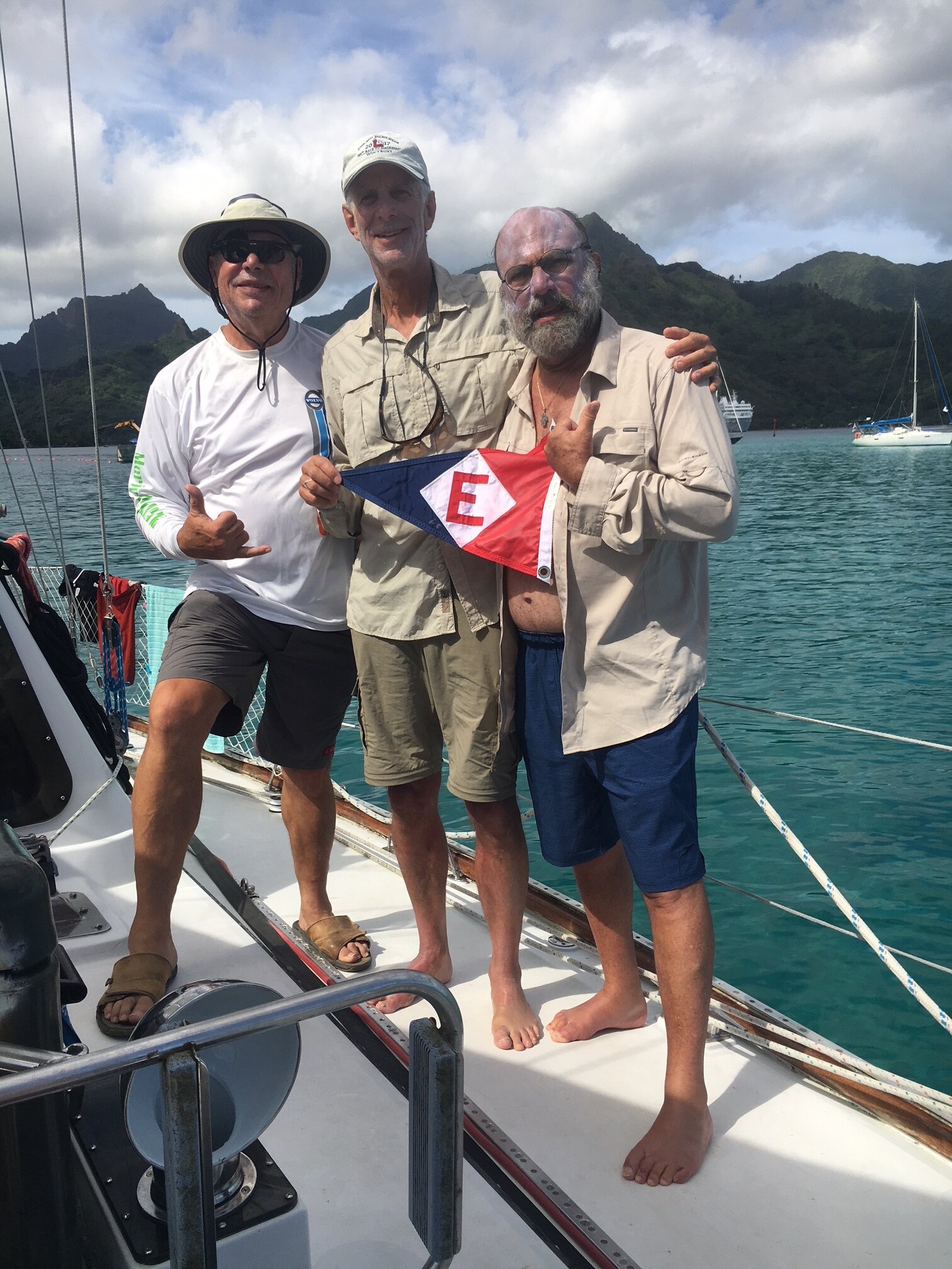  Doug, Lyle, and Richard take a break on their cruise in Moorea, French Polynesia 