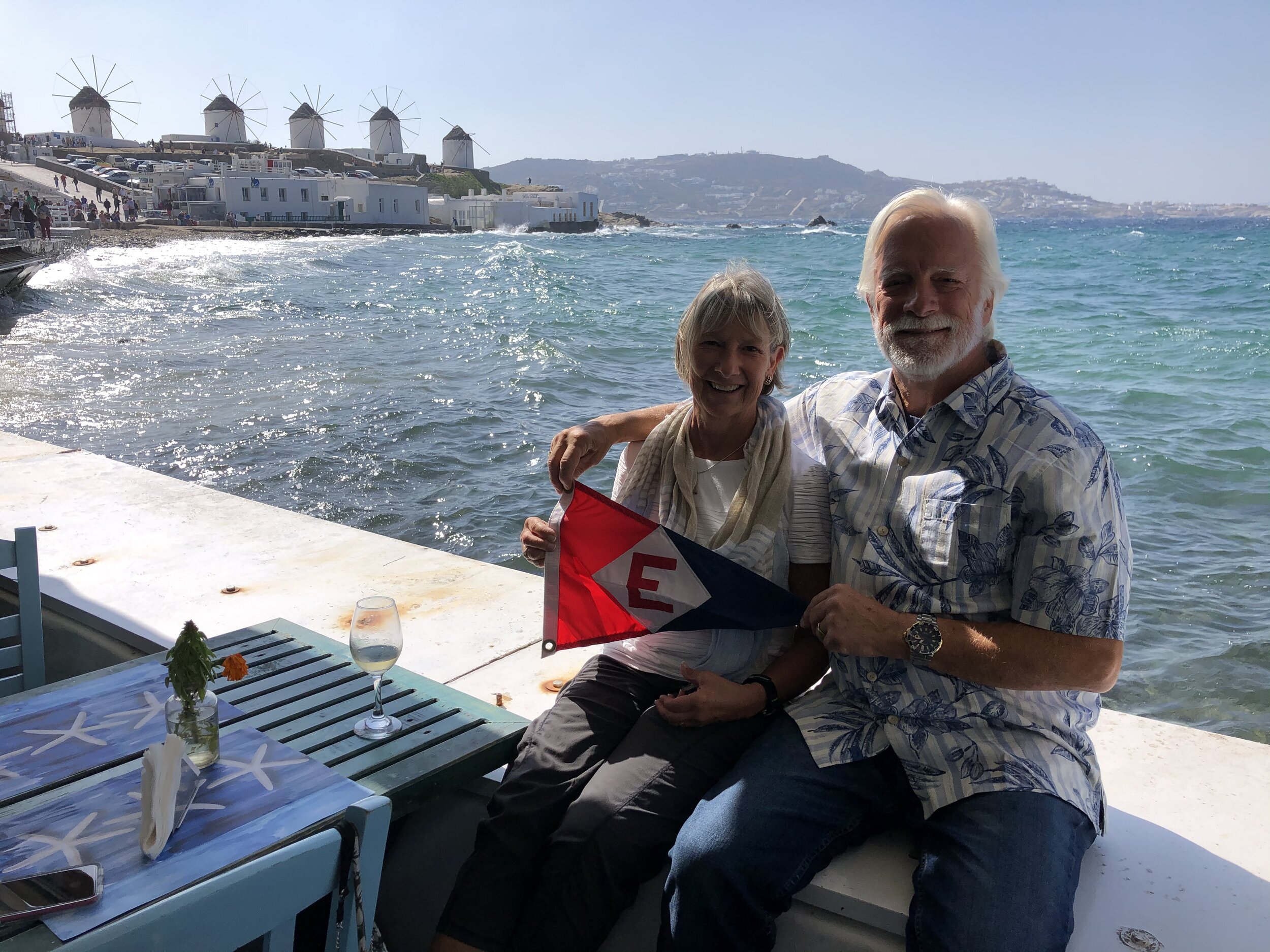  Chris and Ken show their EYC pride on the Greek island of Mykonos 