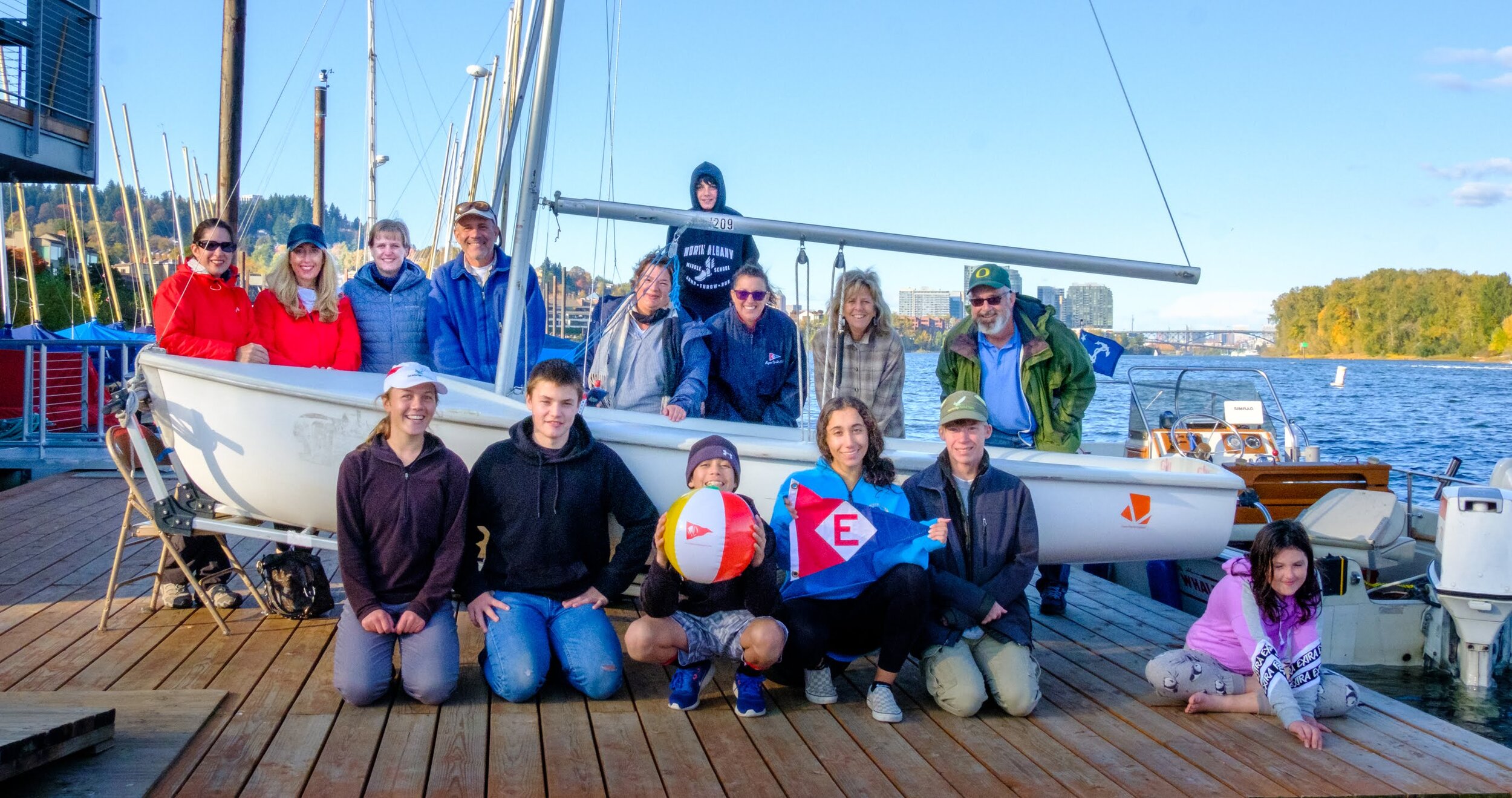  The EYC Junior Fleet and friends at Willamette Sailing Club in Portland 