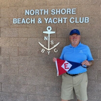  Rex hoists the EYC colors at the North Shore Beach &amp; Yacht Club at the Salton Sea in California 