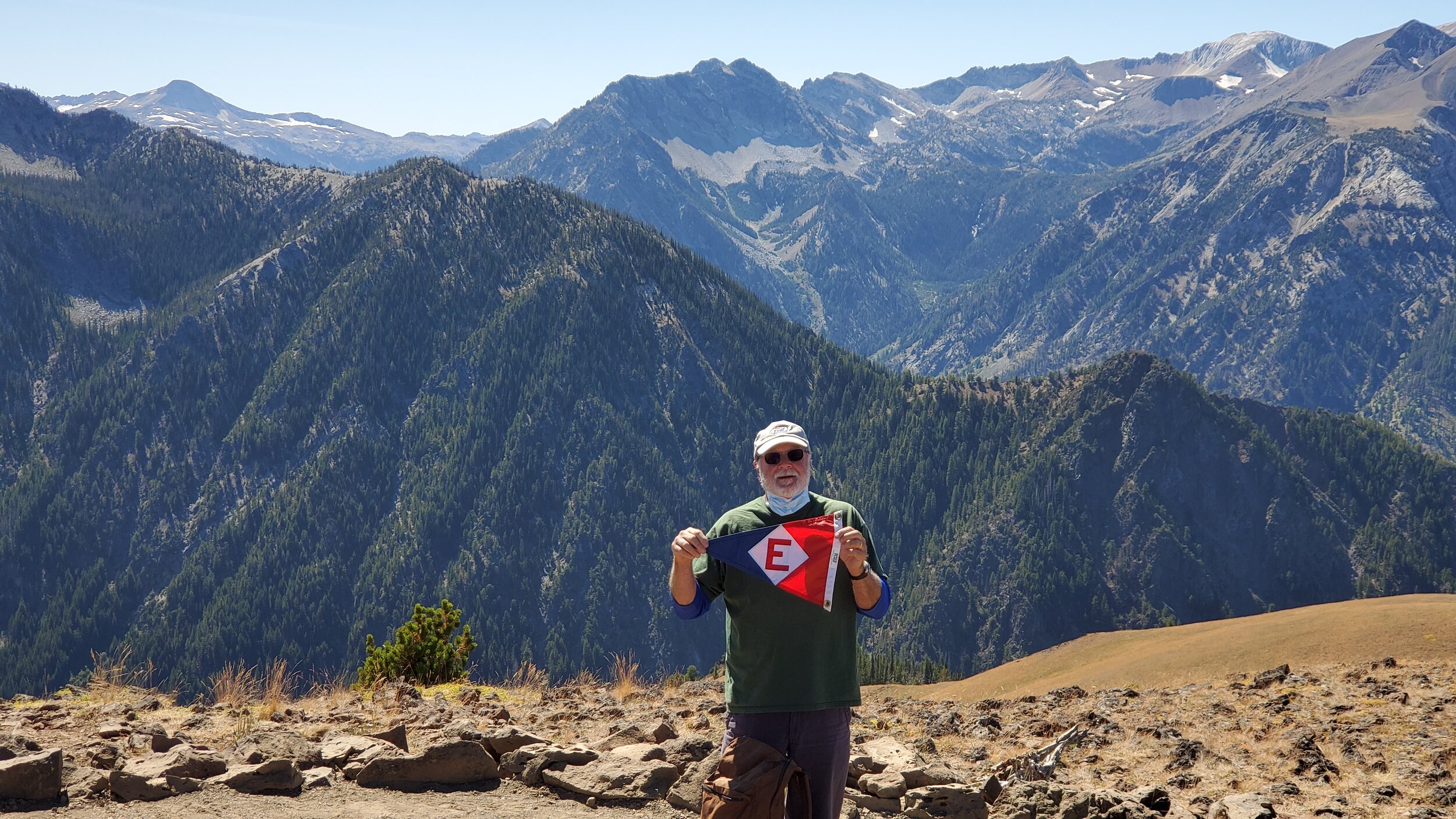  Murray shows his EYC pride in the Wallowa mountains 