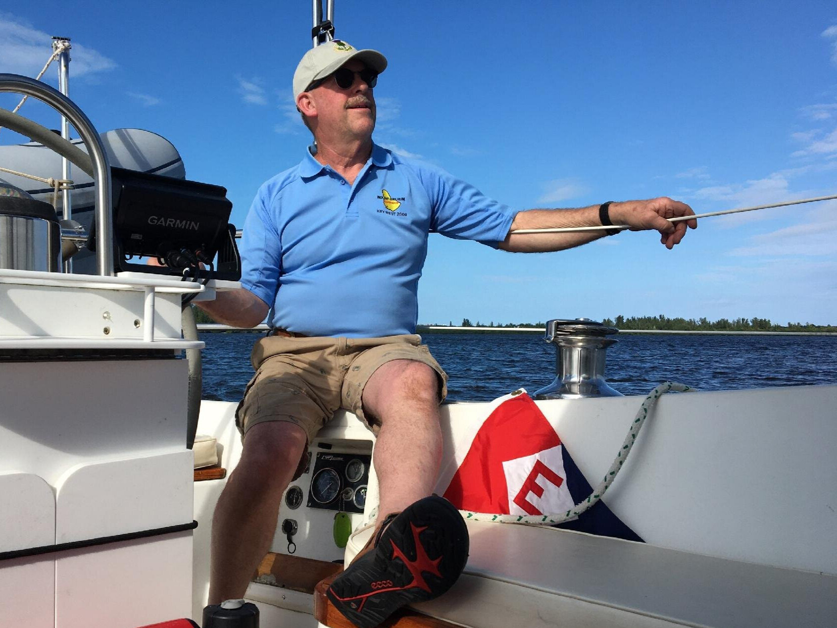  Chip takes his EYC burgee out for a sail in Florida 