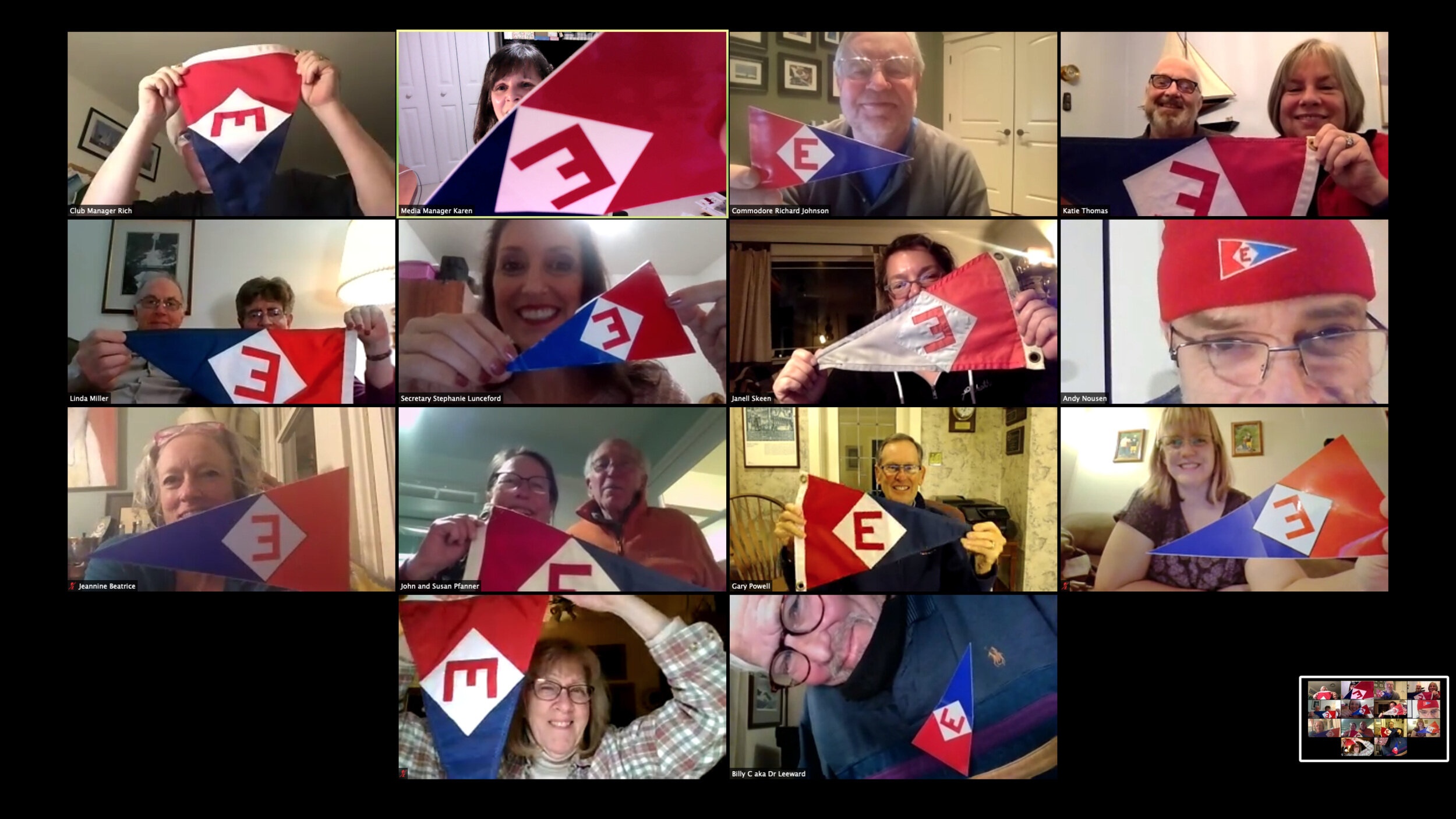  Taking a moment to show our colors at a virtual EYC Happy Hour 