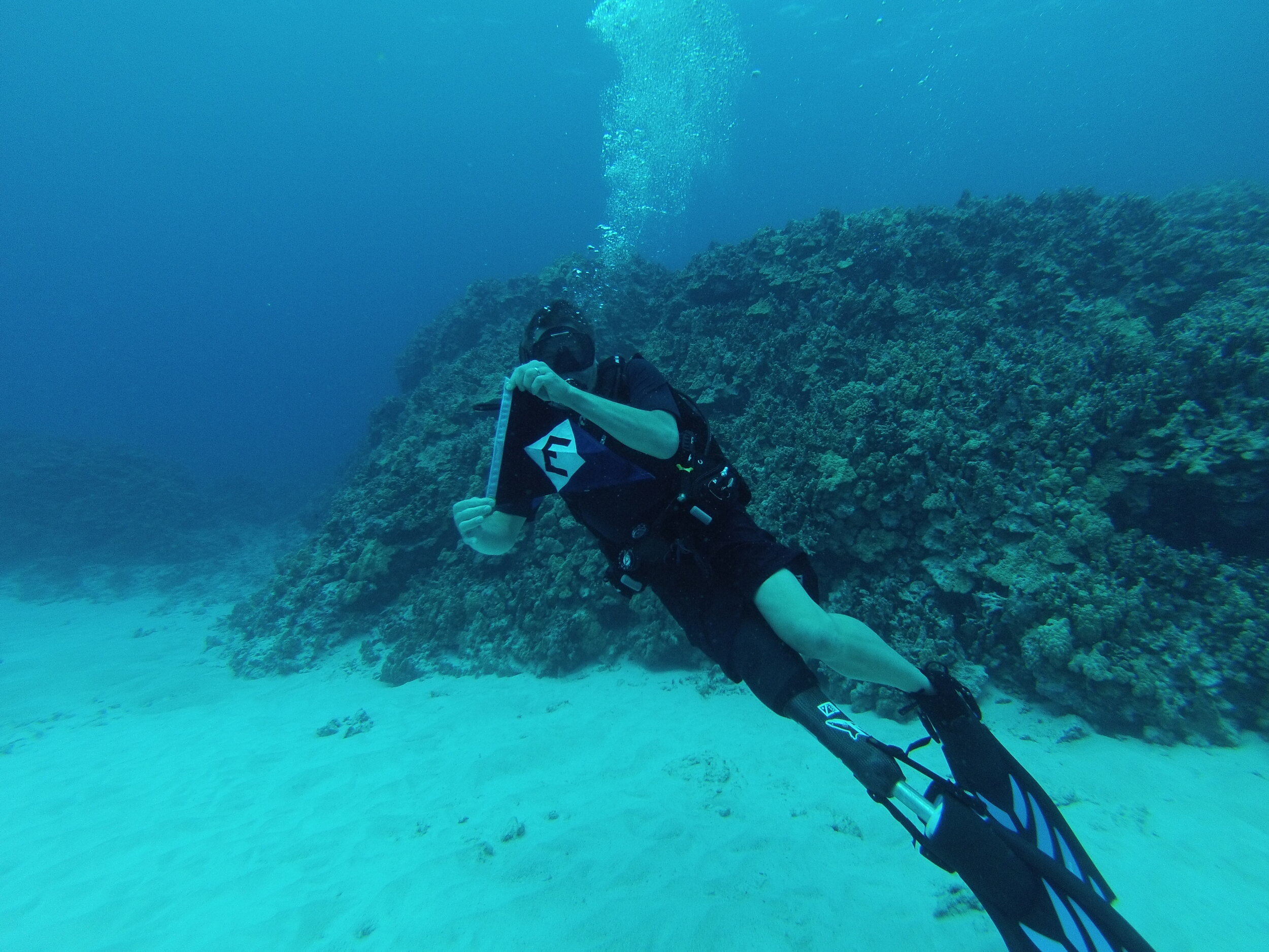  On or under the water off the Big Island of Hawaii, Rob always shows his EYC pride 