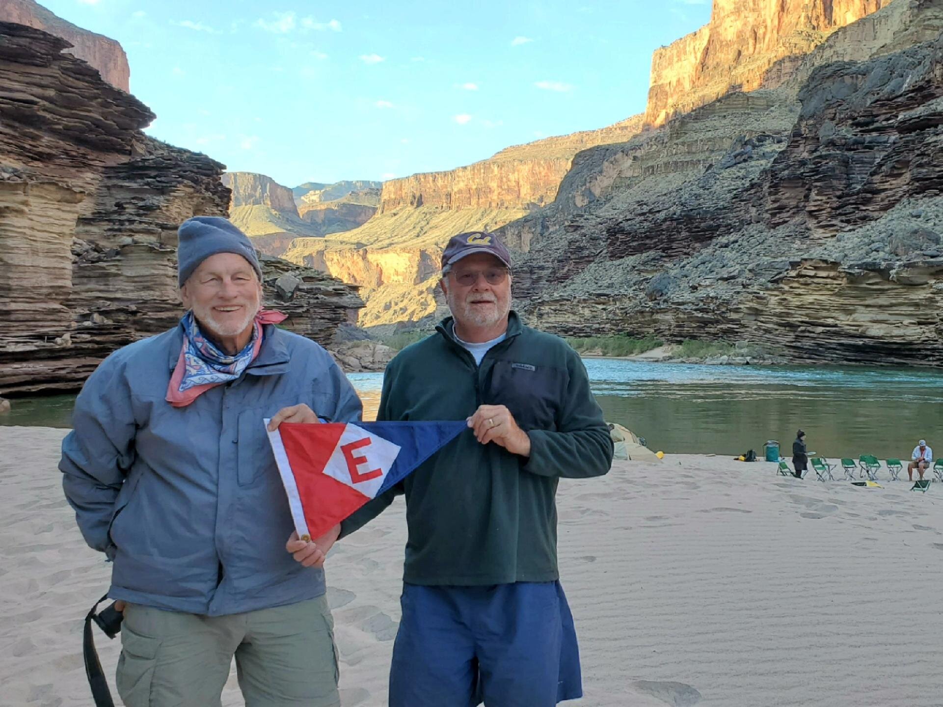  Scott and Murray proudly show their colors on the banks of the Colorado River 