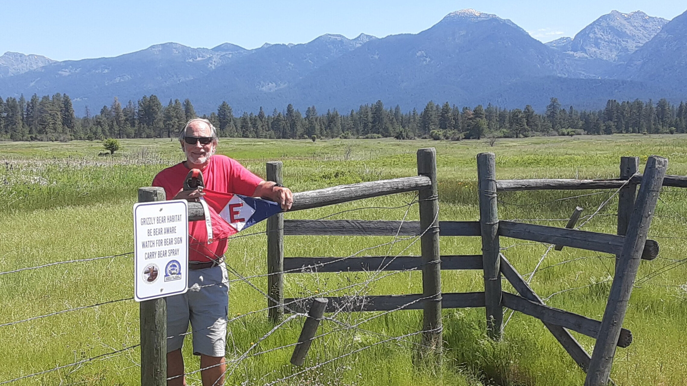  Scott braves bear country in Montana to show his EYC pride 