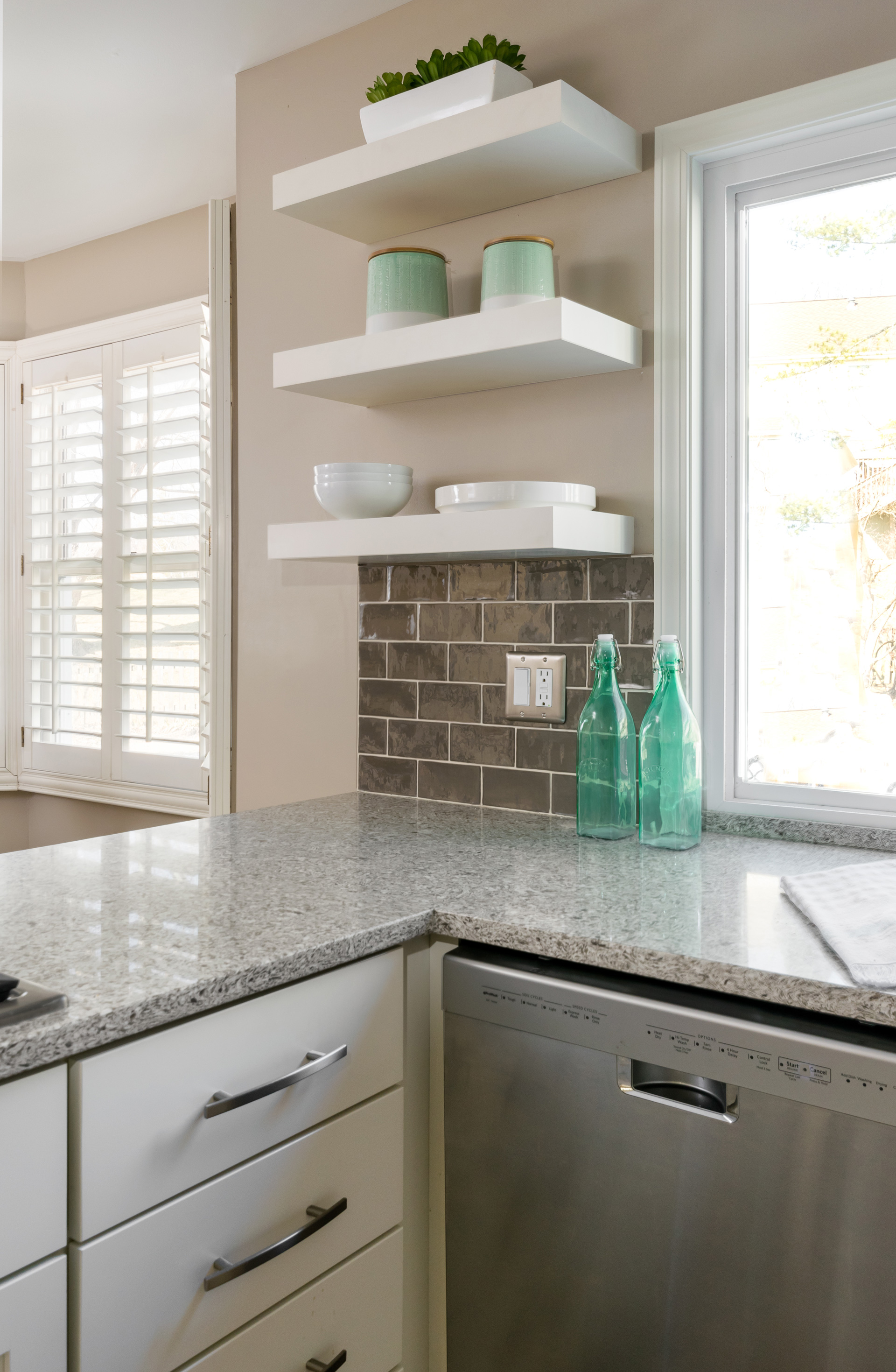 Kitchen Countertops and Modern Shelves