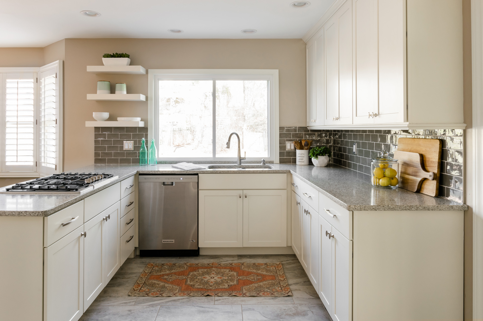 Sink View and Rustic Rug