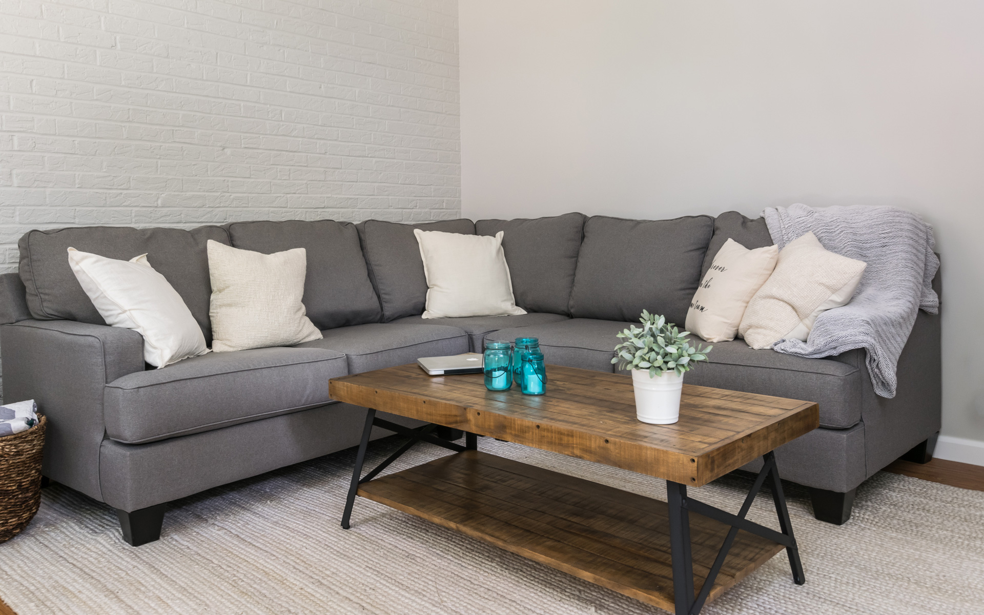 Living Room Charcoal Couch