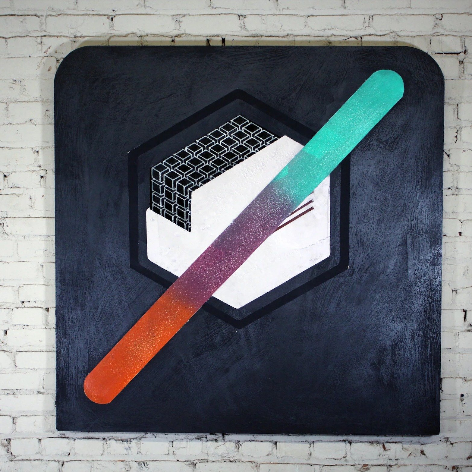 IMG 1: " Bioluminescent" // Medium: Graphite, Enamel, Acrylic, Beeswax on Hemp Fiberboard // Size: 48'&ldquo; x 48&rdquo; // Date: 2021

IMG 3: "Catastasis" // Medium: Graphite, Enamel, Acrylic, Beeswax on Hemp Fiberboard // Size: