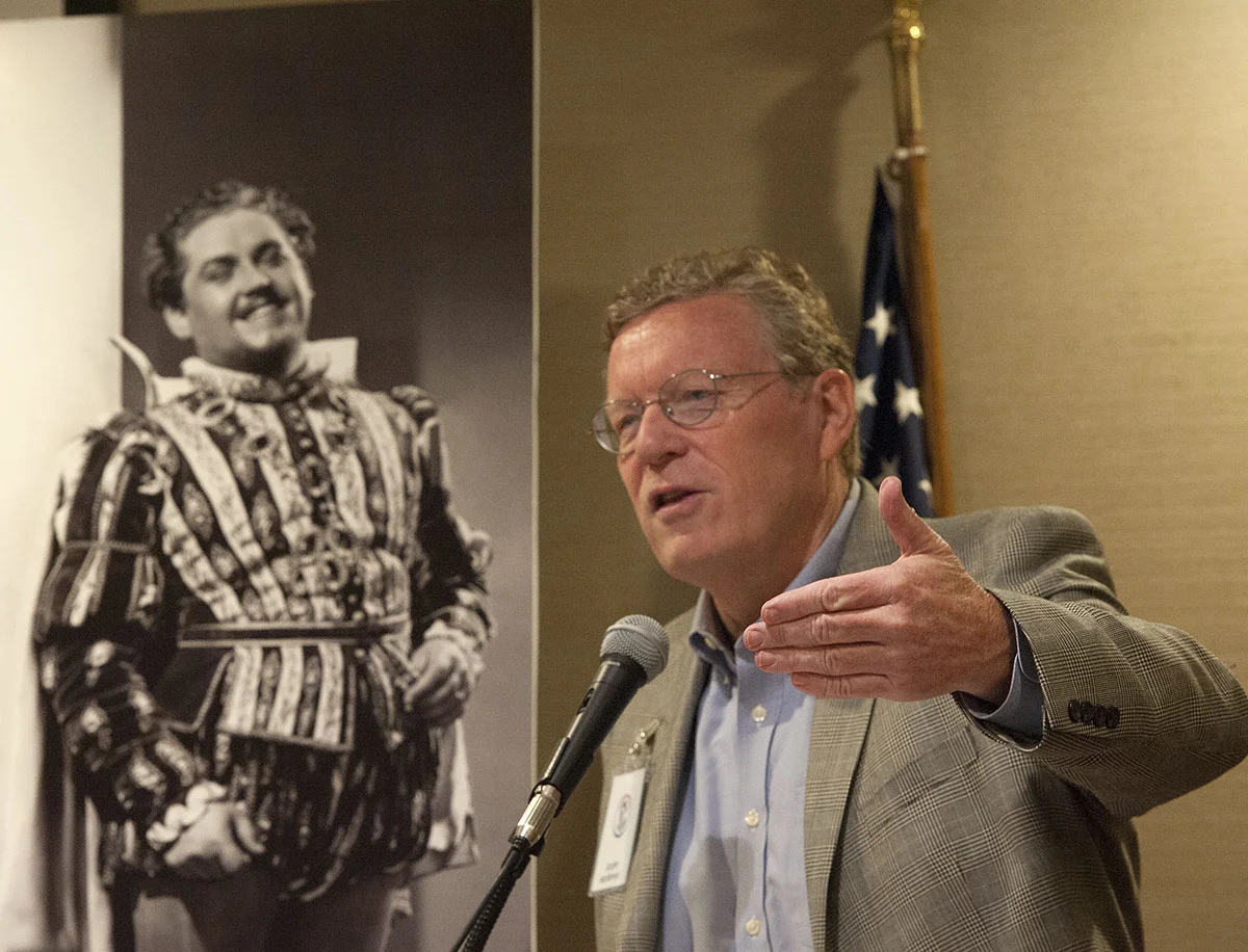  Guest speaker Duff Murphy (Los Angeles radio personality) presents his topic: "Björling-Recitalist: Out Front Alone"