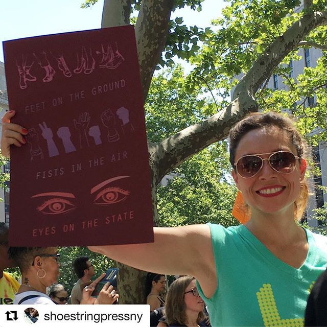 #Repost @shoestringpressny with @get_repost
・・・
A favorite design by @arianamy_ rides again at today&rsquo;s march. @print.organize.protest #printorganizeprotest