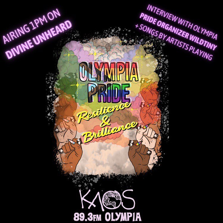 THIS THURSDAY tune into a special Pride month episode of Divine Unheard with @roqqqsiii 

@wildtinyproductions representing @capcitypride will be hyping up this Saturday&rsquo;s Olympia Pride event &ldquo;Resilience &amp; Brilliance&rdquo; - which wi