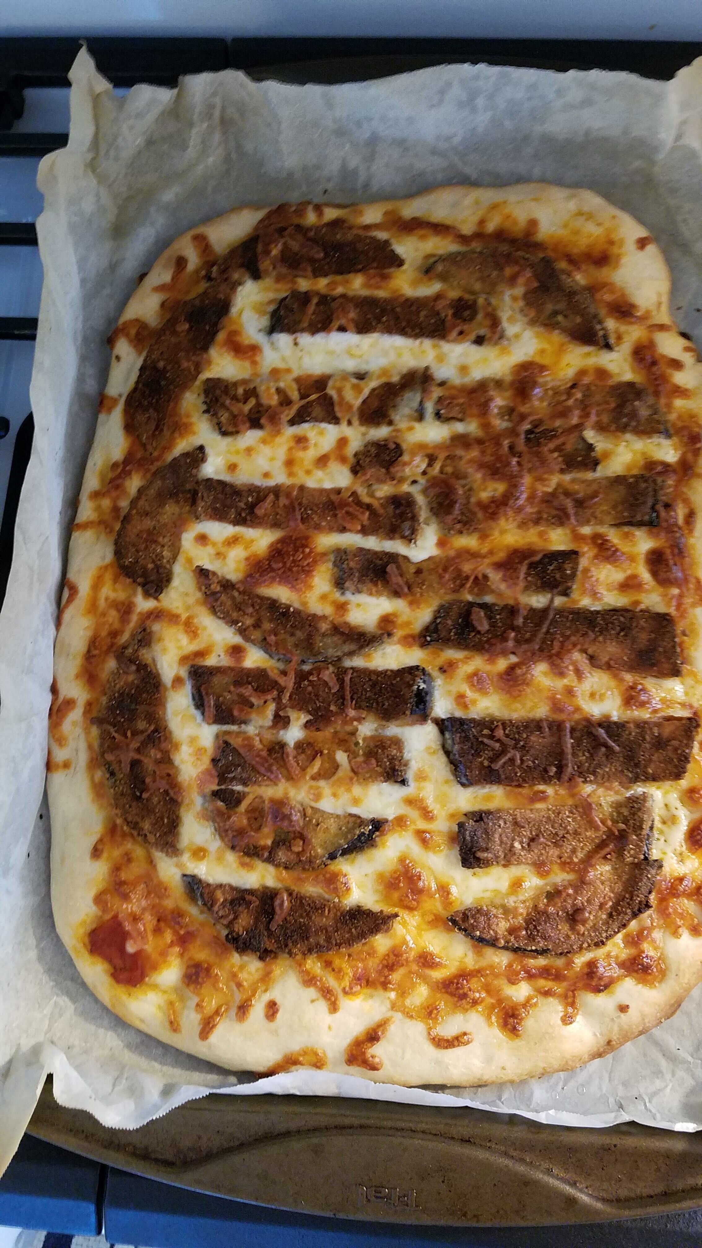 Oven-Fried Eggplant Pizza