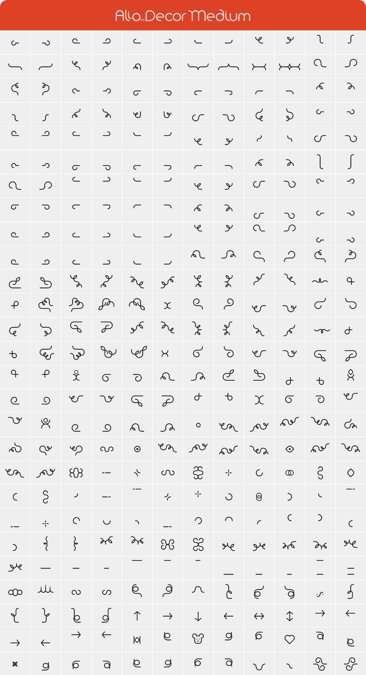 Alio Decor Medium Glyph Set
