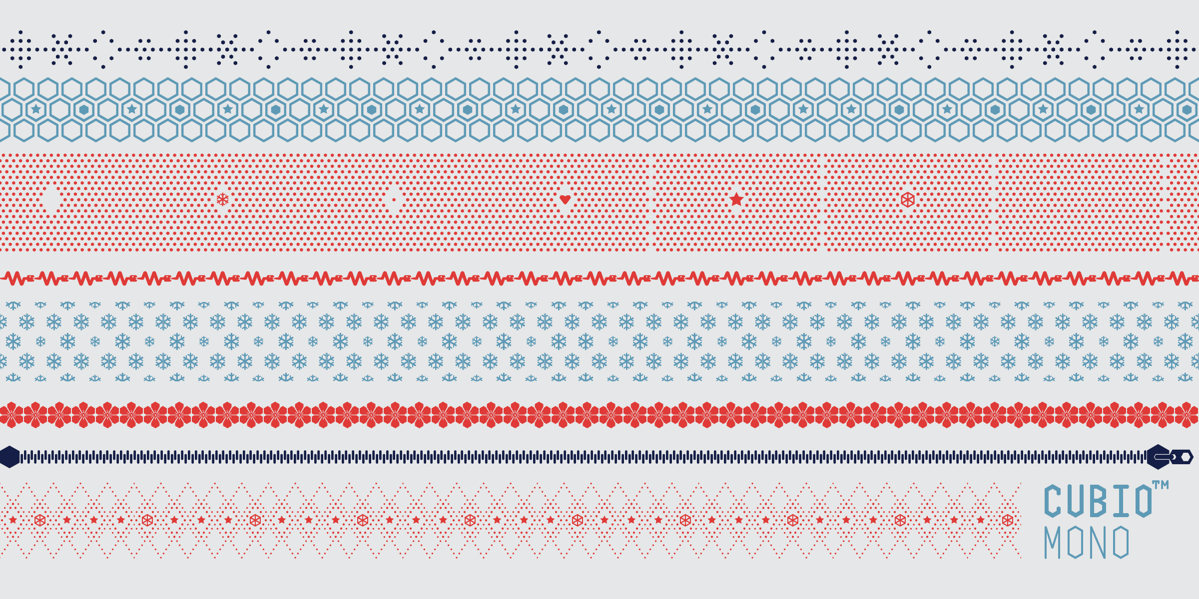 Cubio™ Mono comes with several patterns for your design projects. Above a few samples. For the complete list of Cubio Mono patterns, please see click here>.