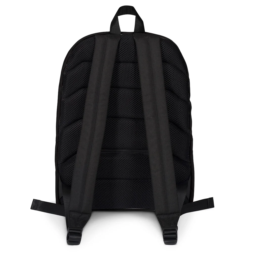 Rear view of the Mesmerized Urban Commuter Backpack, showing the fully padded black mesh back panel and adjustable shoulder straps.