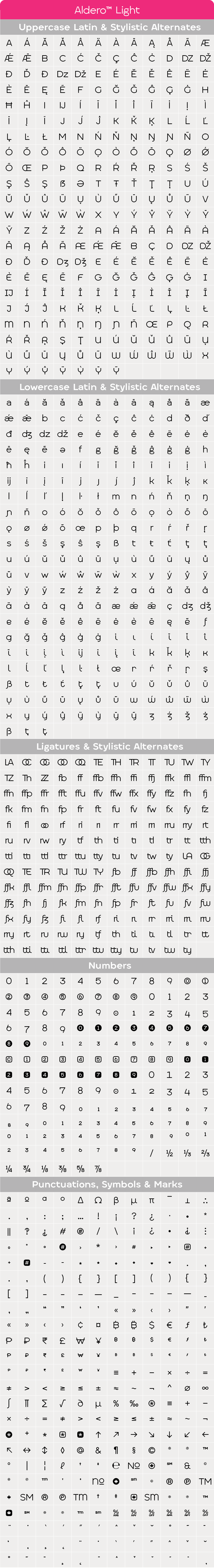 Aldero Light Glyphs Table.png