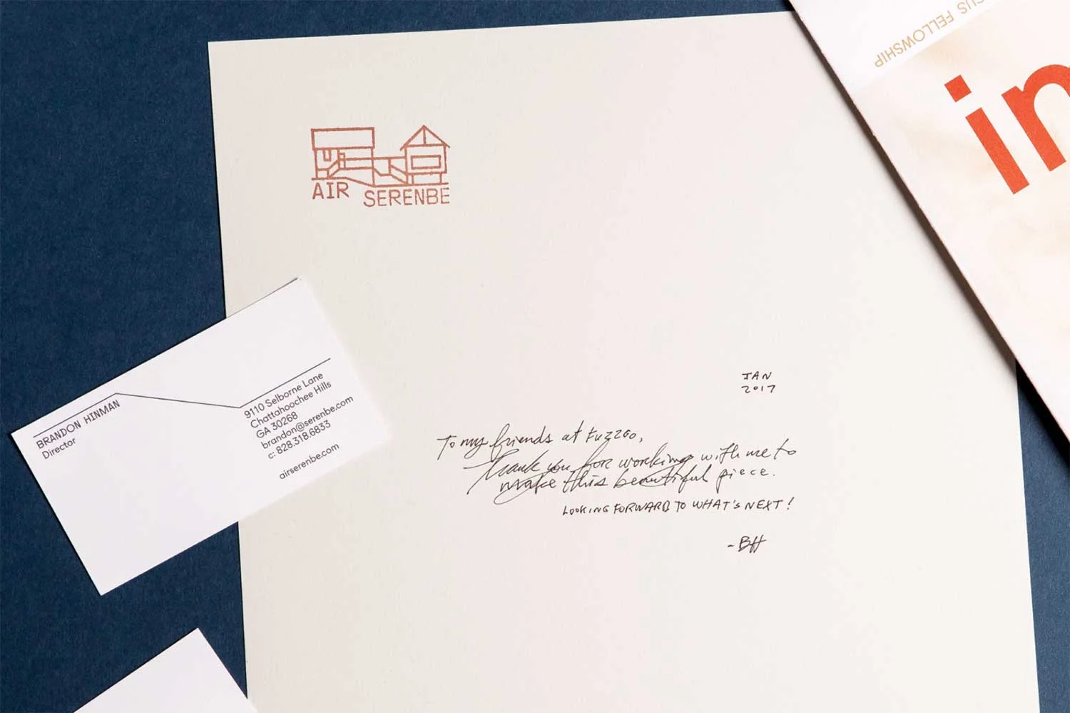 Identity and collateral for the Artist in Residency program at Georgia-based real estate development Serenbe