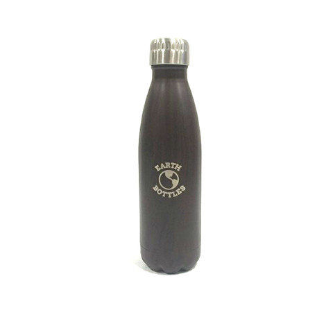 Protect Mother Earth, and look very fashion while you're at it - with this matt black stainless steel water bottle from Earth Bottles
