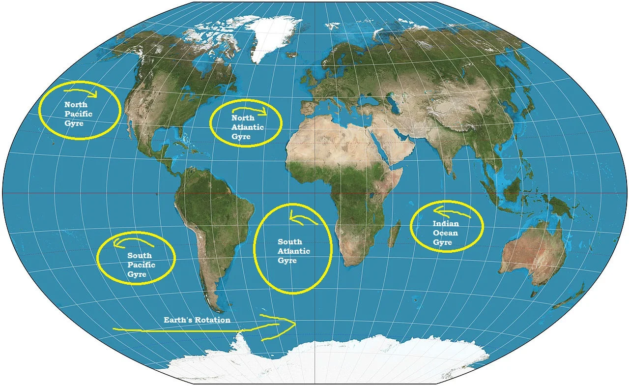 Gyres attract marine debris