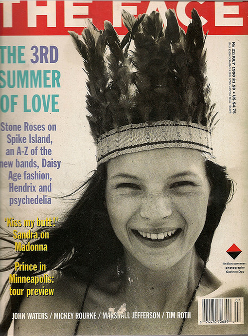 Kate Moss on the cover of The Face, shot by Corrine Day, 1990