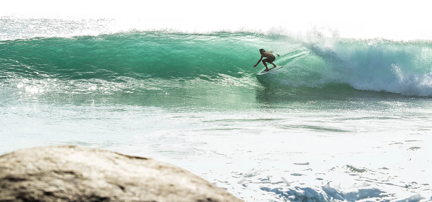 Dave Rastovich rides a wave...
