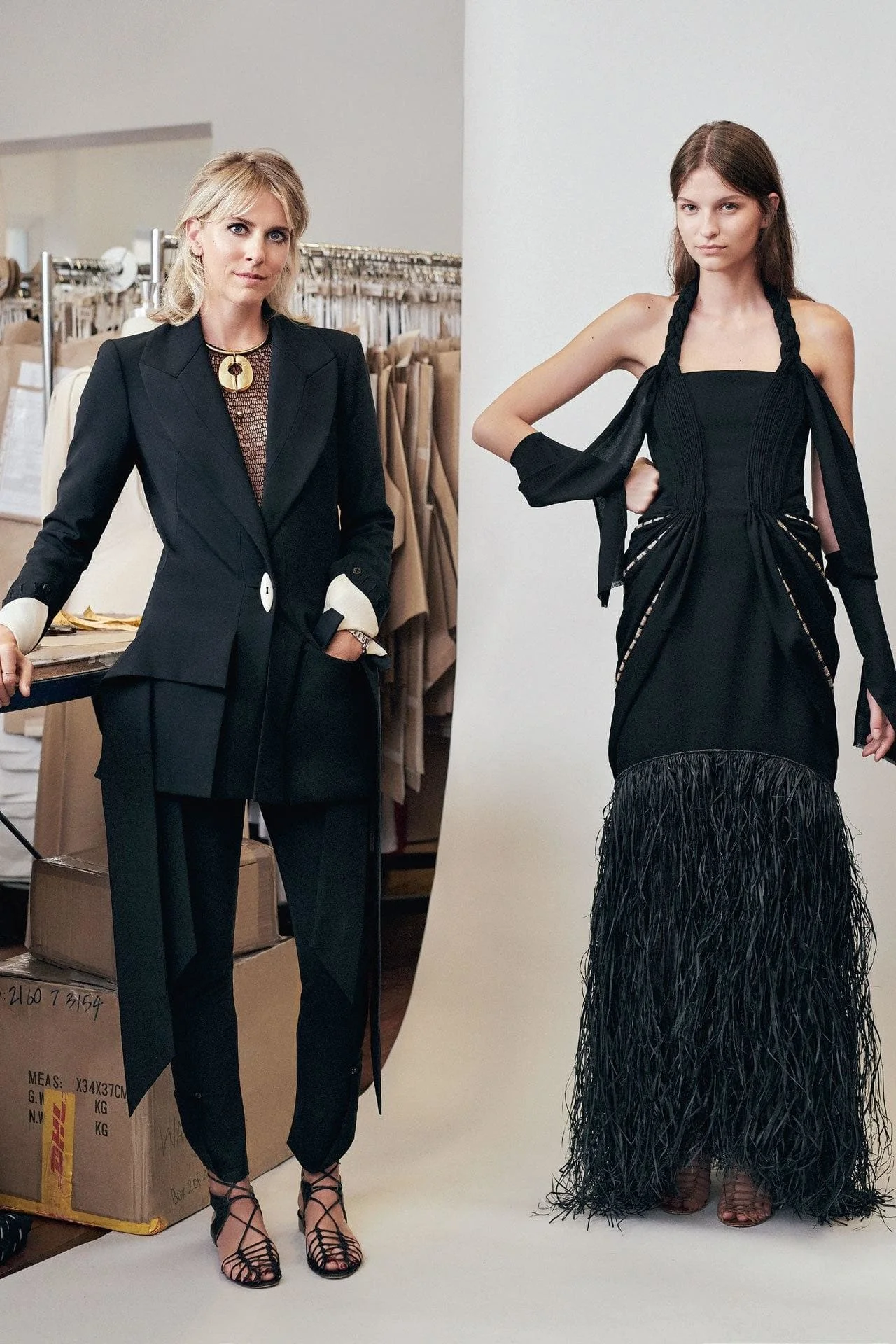 Kit Willow photographed by Duncan Killick for the March issue of VOGUE Australia, with the dress she created for the Commonwealth Fashion Exchange, at Buckingham Palace. 