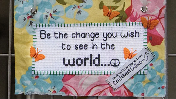 One of Sarah’s Mini Protest Banner